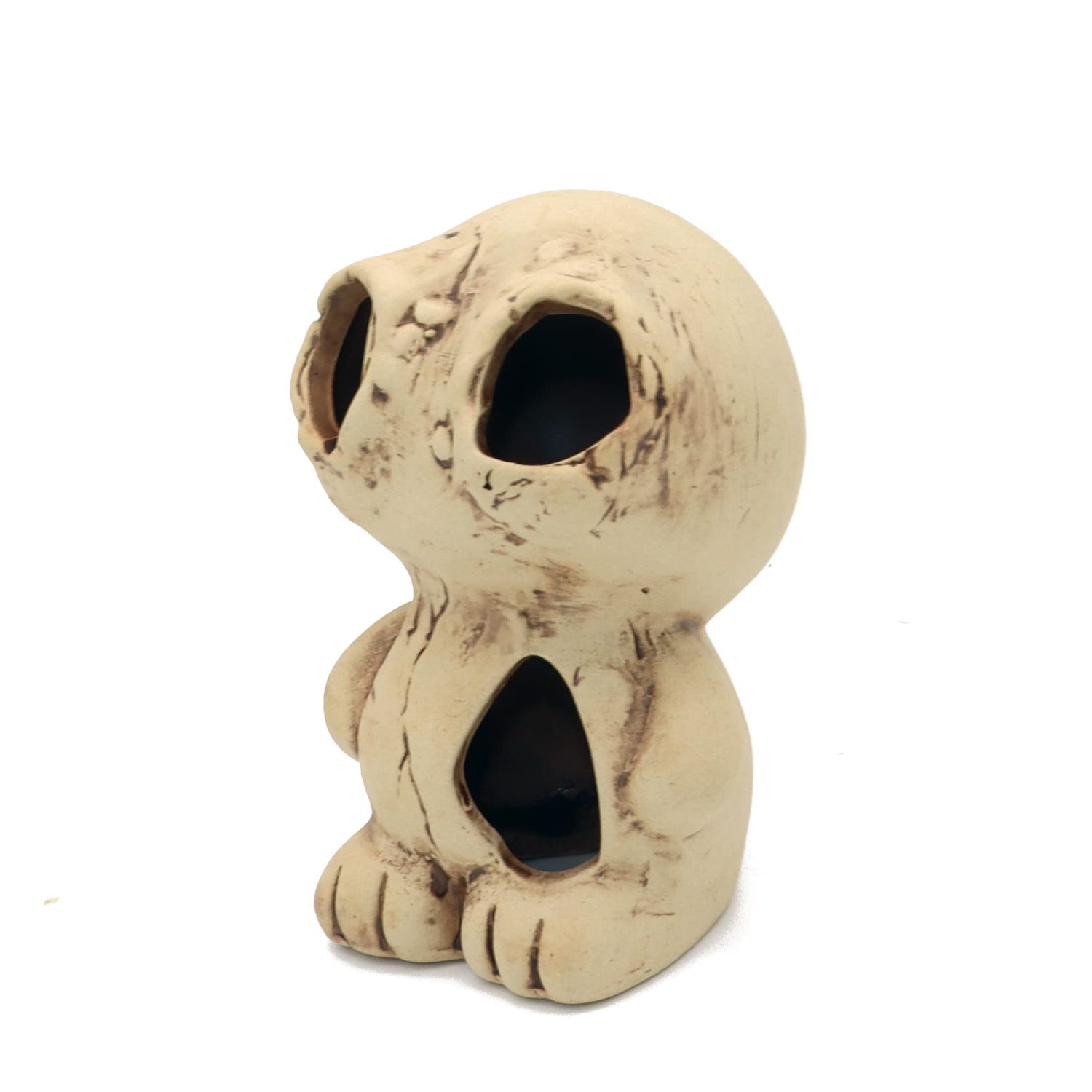 ALEGI Aquarium Ceramic Decoration Mountain, Cave Rock for Cichlids, Betta Fish Tank (Monster)