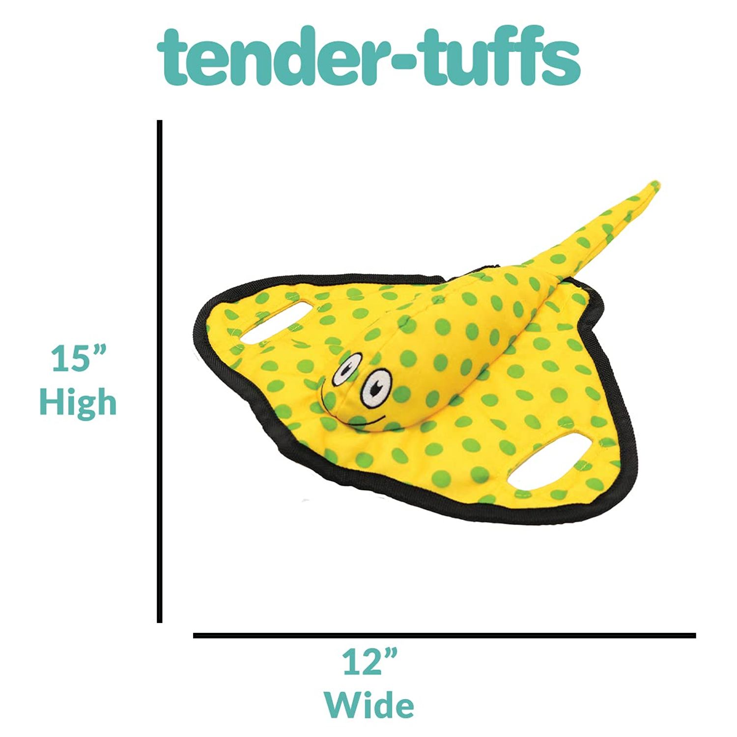 SmartPetLove Snuggle Puppy Tender-Tuffs - Yellow Stingray Tug of War Plush Dog Toy - Great for Play and Interaction with Puncture Resistant Squeaker