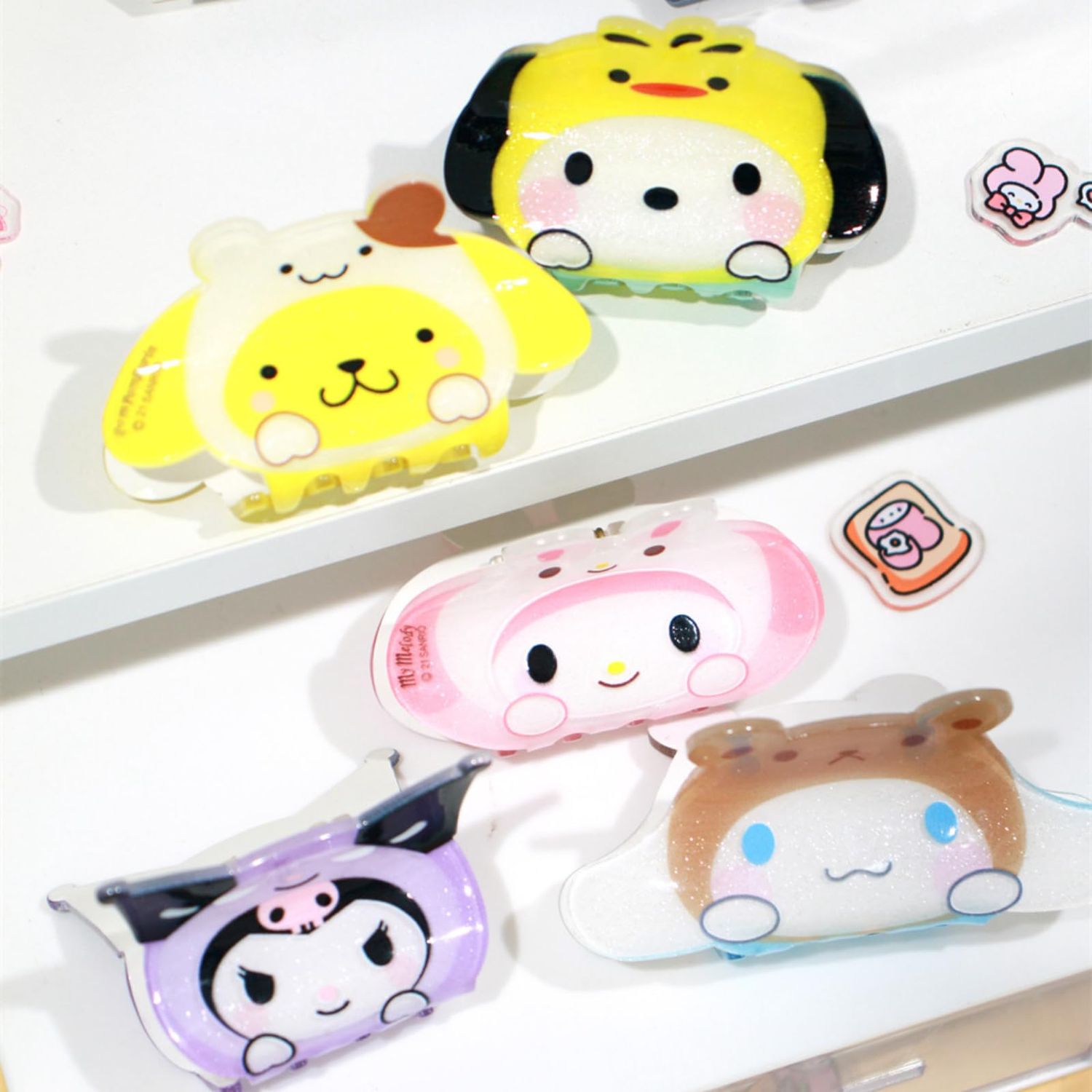 Hair Claw Clips Set of 5 Cute Cartoon Ponytails Updos Hair Styling Accessories Strong Hold for Women Girls