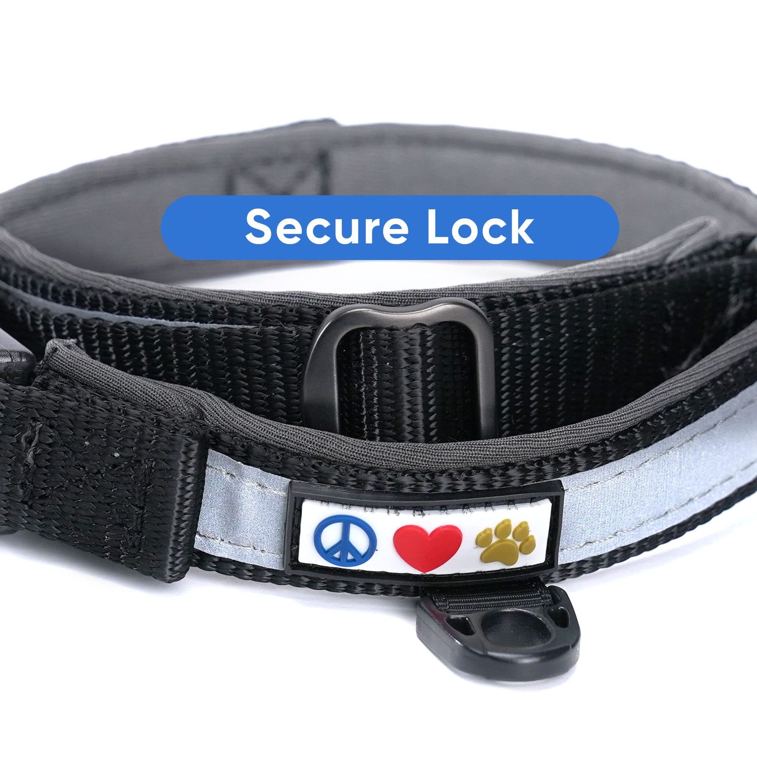 Pawtitas Lumberjack Padded Martingale Collar for Dogs | Soft Neoprene Dog Collar for Your pet's Comfort Made with Reflective Band for Maximum Visibility | Fits Small and Large Pets - XS Black
