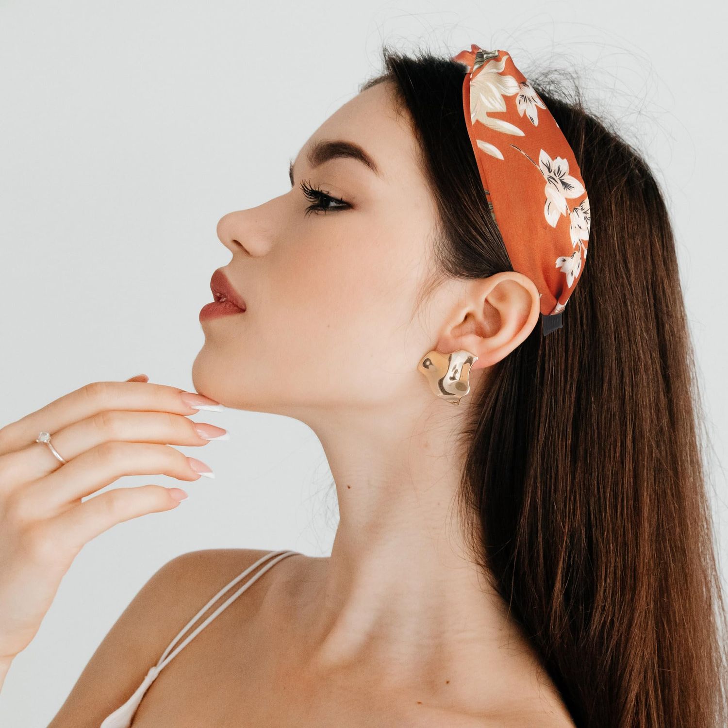Beauty.H.C Headbands for Women, Wide Knotted Headbands, Fashion Flroal Pattern Headbands Chiffon Satin Boho Headbands, Hair Accessories for Women and Girls, Non Slip & One Size (3 PCS)
