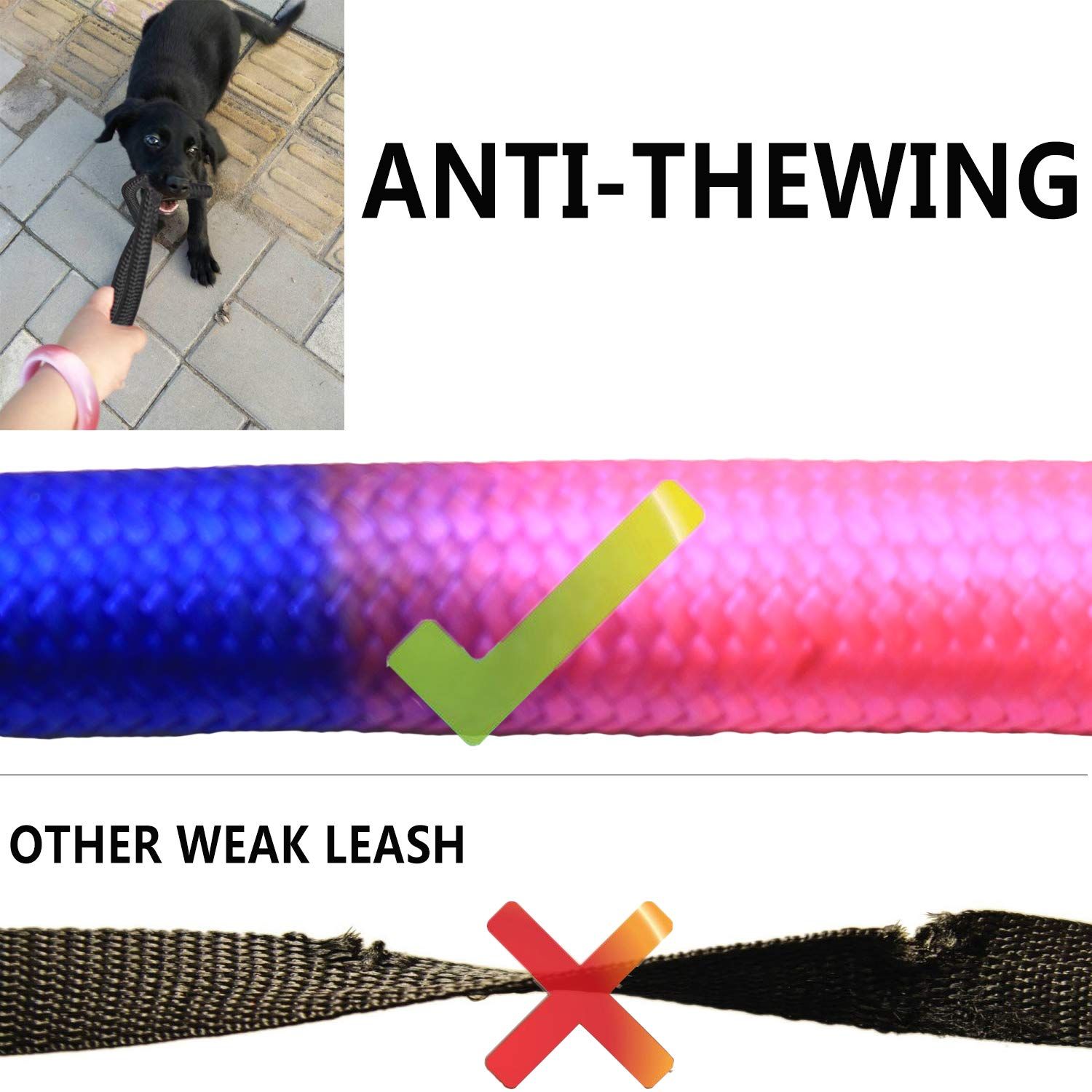 Heavy Duty 3 Dog Leash No Tangle, 3 in 1 Multiple Dog Leash, Double Dog Leash for 2 Dogs,3 Way Dog Leash with Soft Padded Handle, Detachable Triple Dog Leash Large Dog Leash for Walking and Training