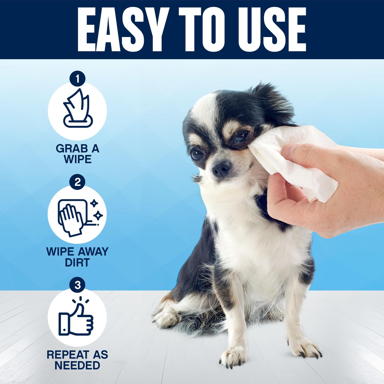 Odorable Dog Grooming Wipes - 75 Fragrance-Free Cleaning Wipes for Dogs & Puppies - Advanced Odor Neutralization for Paws, Body & Butt - Safe & Gentle for Pets, Alcohol-Free Pet Care