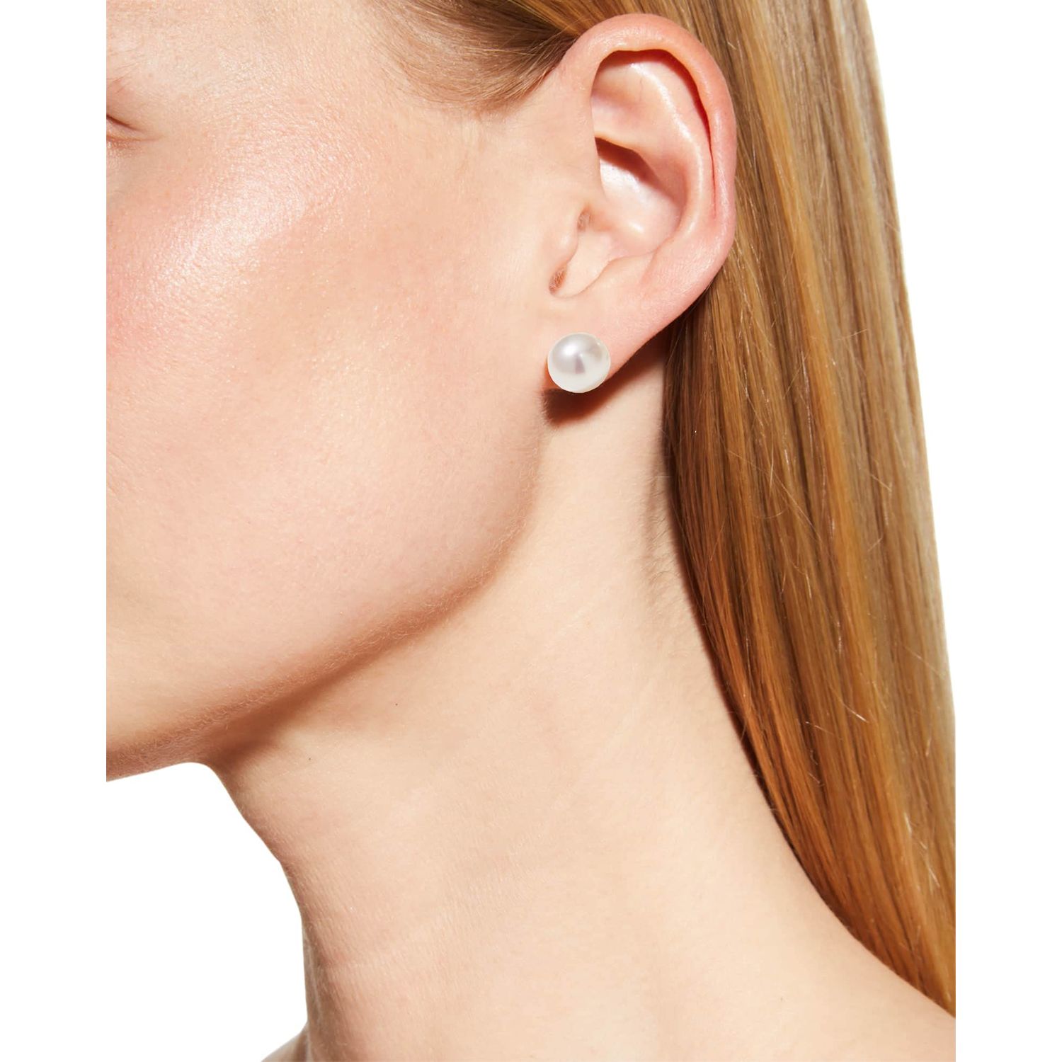 White Pearl Clip on Earrings for Women 12MM Simple Pearl Clip Stud Earrings Faux Earrings