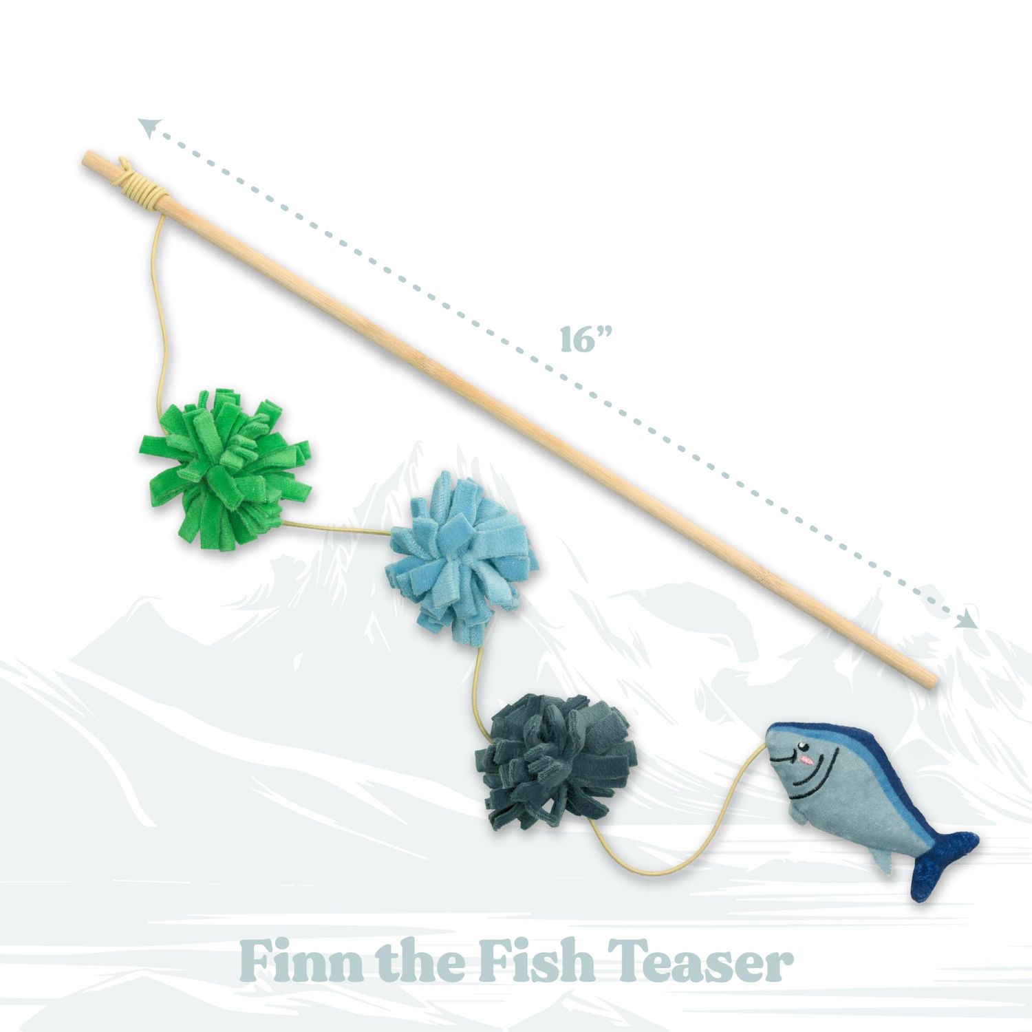 GRRREEN Stuffed Animal Cat Toy | Arctic Collection | Fish Teaser Toy for Indoor Cats | Cute Interactive Plush Toys for Swatting and Playing | Made of Eco-Friendly & Recycled Materials - Go Green!