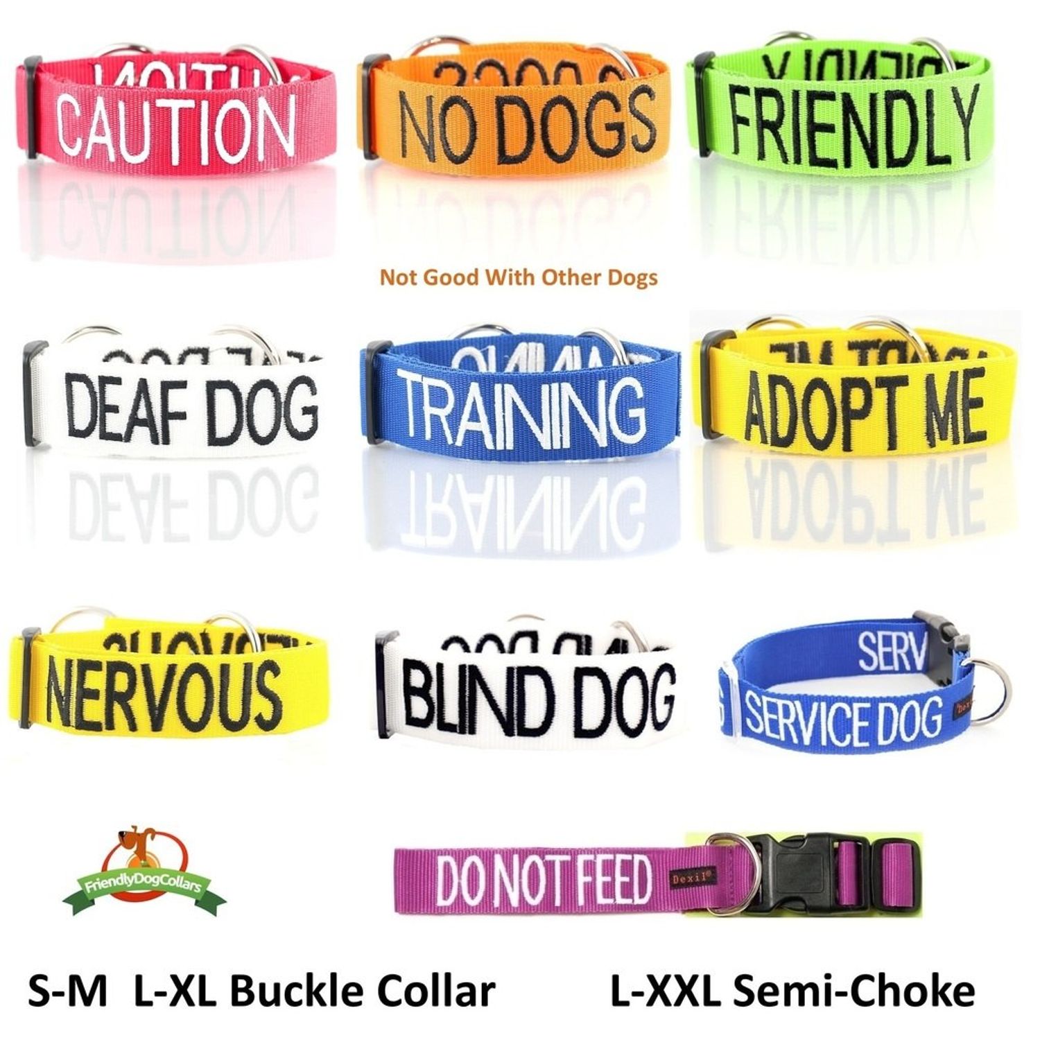 Service Dog Blue Color Coded S-M L-XL Buckle Dog Collar (Do Not Disturb) Prevents Accidents by Warning Others of Your Dog in Advance (L-XL Collar 15-25" Lx1.5 W)