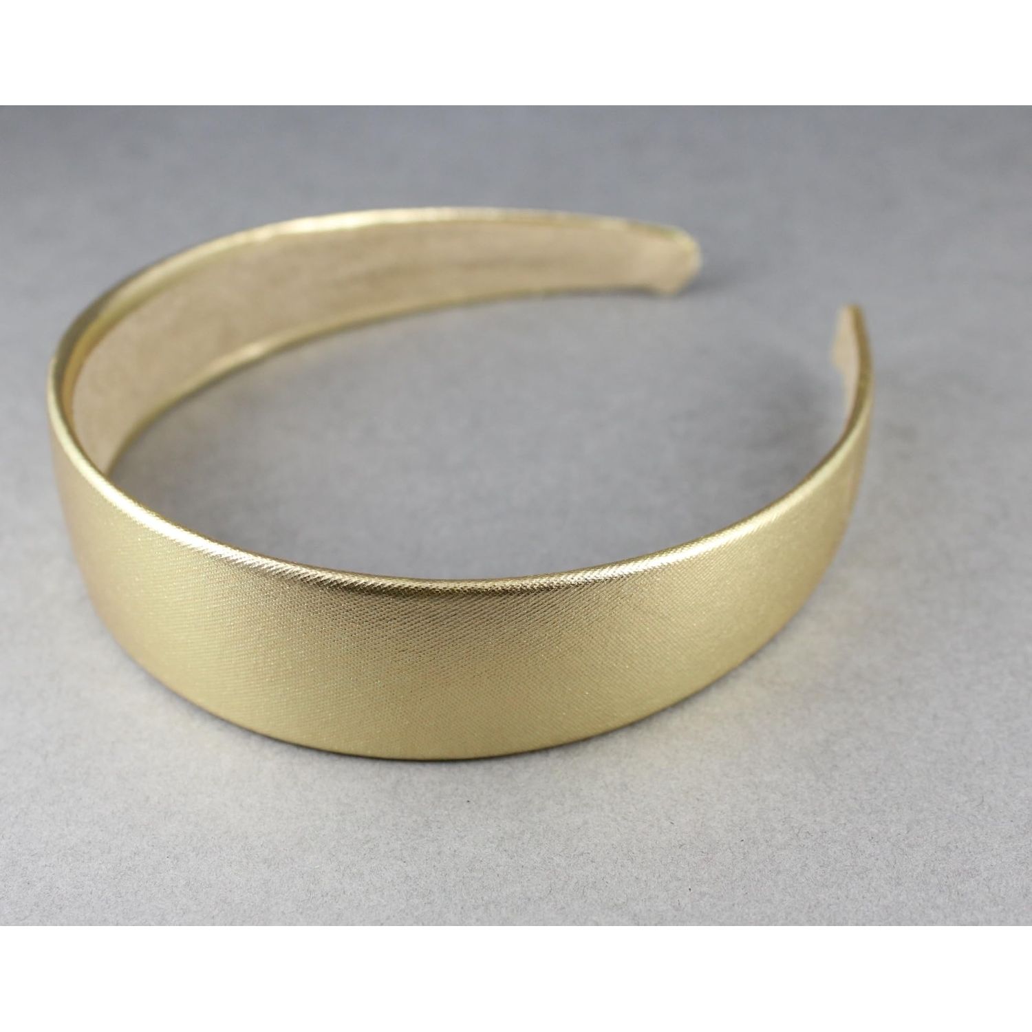 Gold shiny faux leather headband textured 1 3/16 inch wide hair band accessory classic style