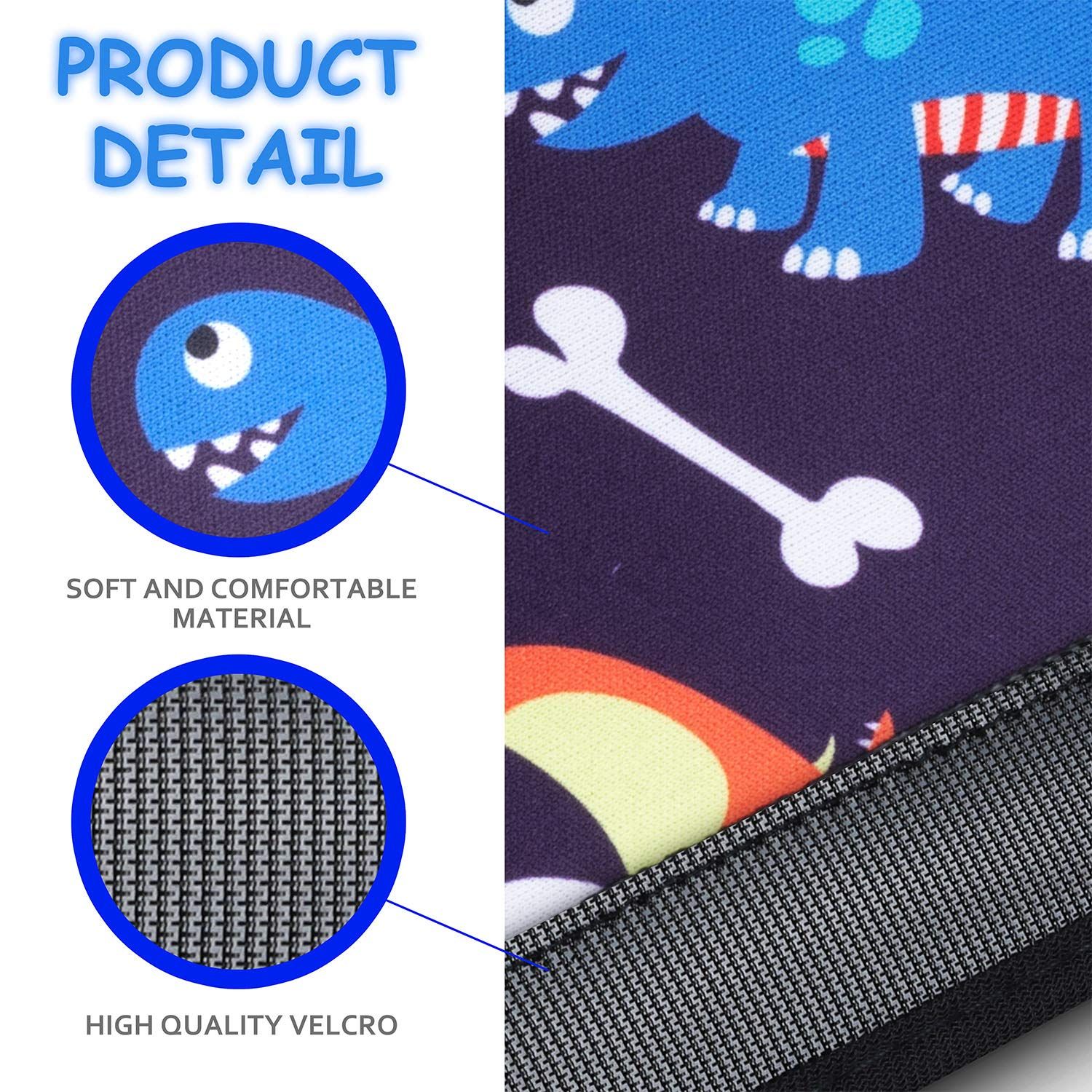 YR Seat Belt Cover for Kids, Soft Comfort Seat Belt Cushion for Children, Cute Cartoon Pattern Car Seat Belt Pads Cover for Girls and Boys, 1 Pack, Dinosaur