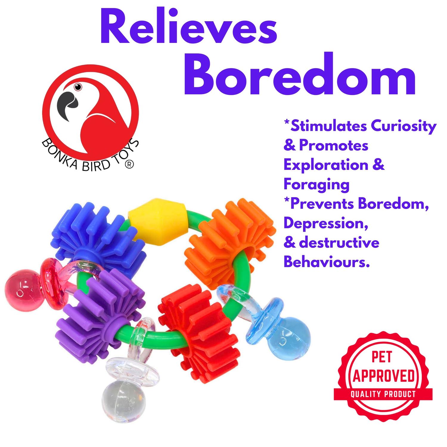 Bonka Bird Toys 3608 Gear Ring Foot Talon Bird Toy Conure African Grey