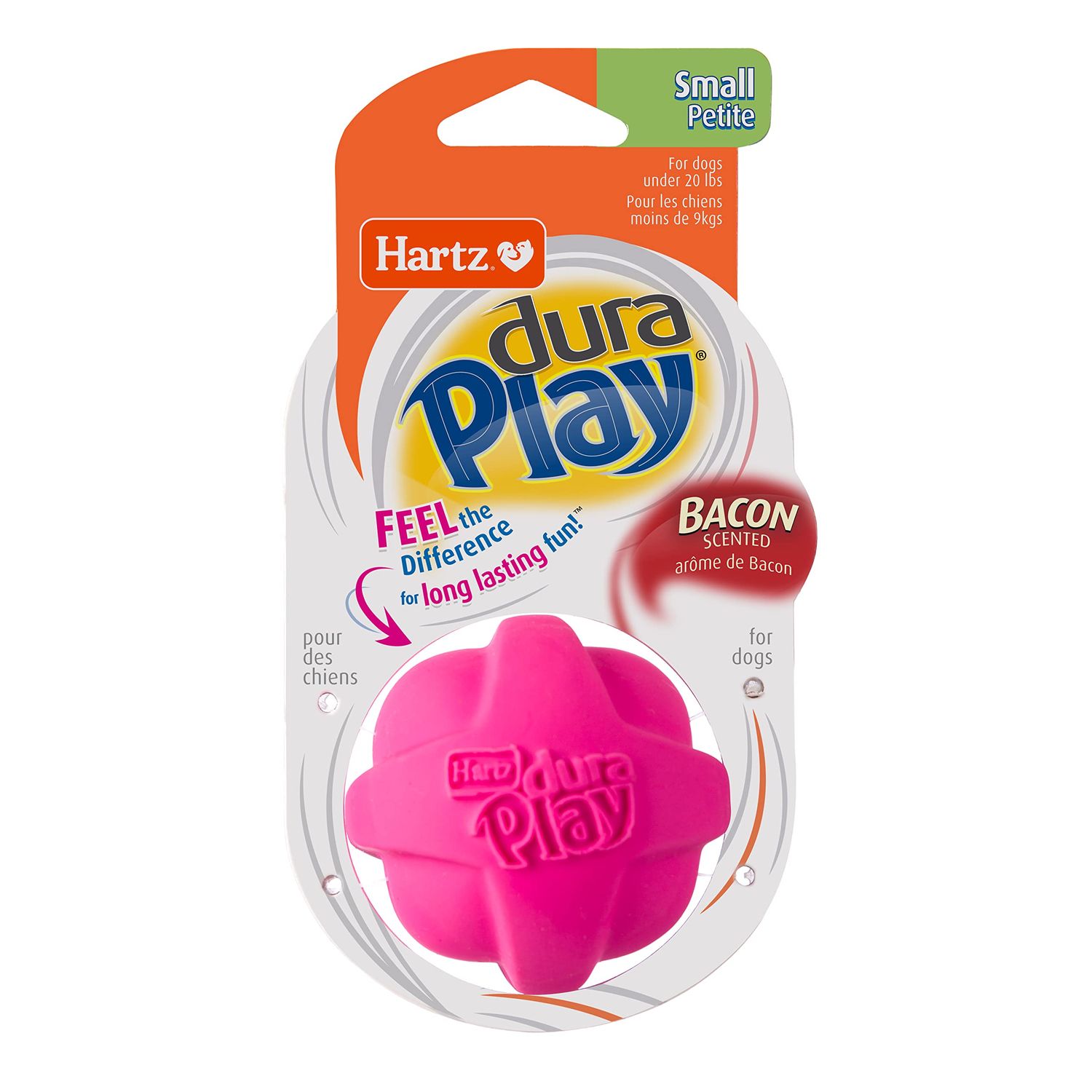 Hartz DuraPlay Bacon Scented Dog Toys, Small (Assorted Color)