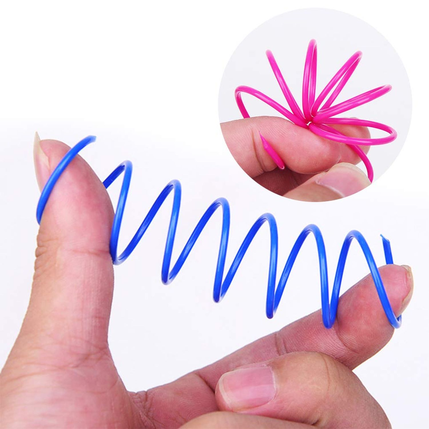 Andiker 60pcs Colorful Spiral Springs Creative and Interactive Cat Toys for Indoor Cats