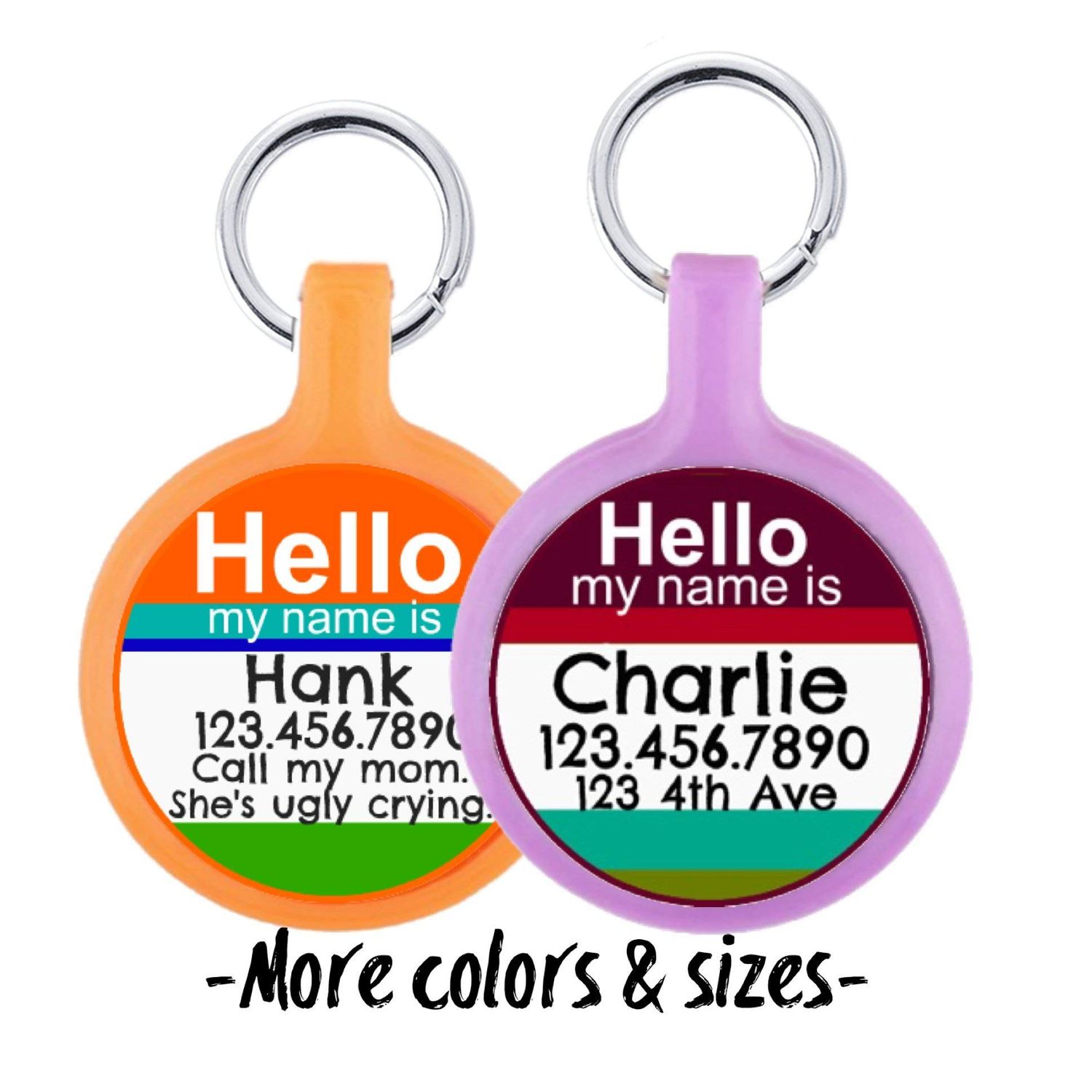 Silent & Lightweight Eco-Plastic Hello My Name Is" Pet ID Tag