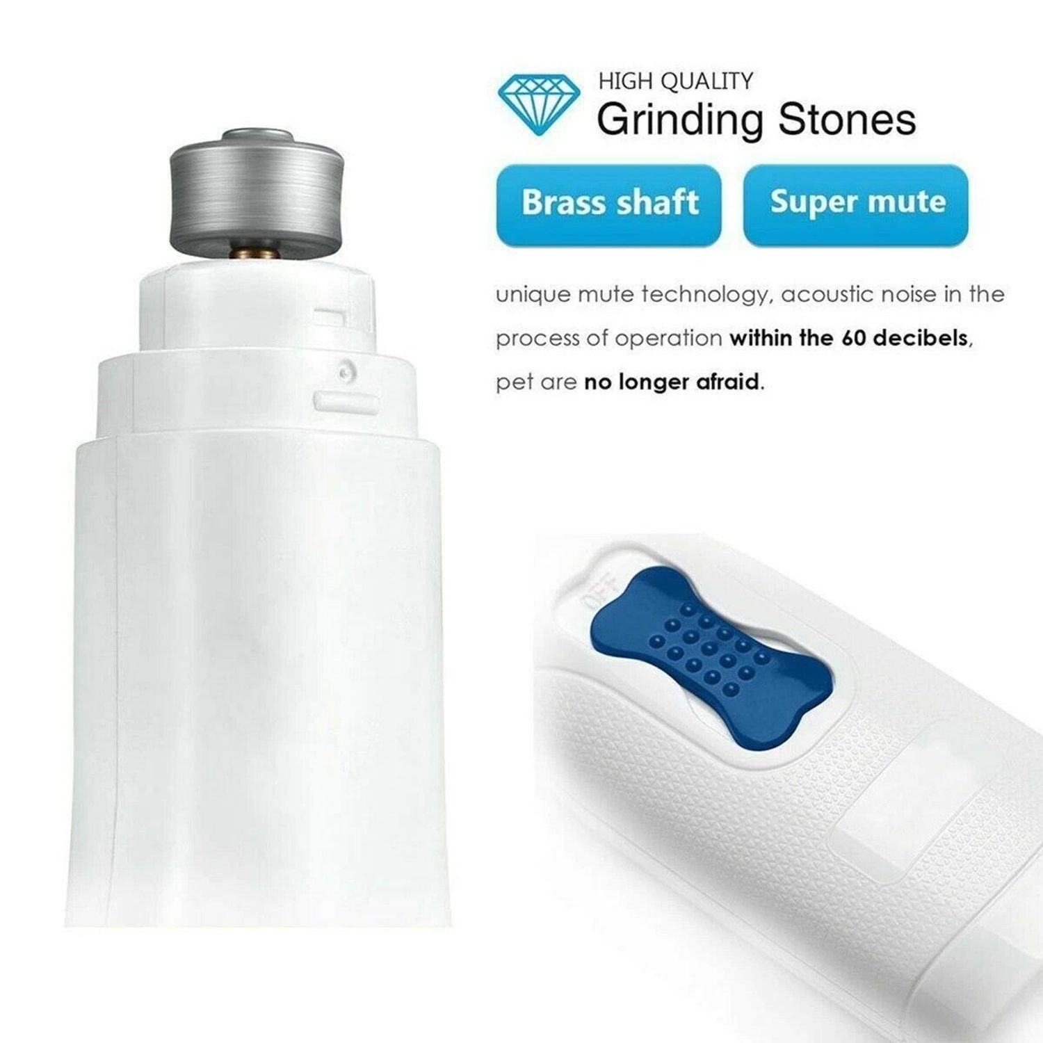Electric Pet Nail Grinder File Trimmer Dog Cat Pet Claw Grooming Care Clipper Kt