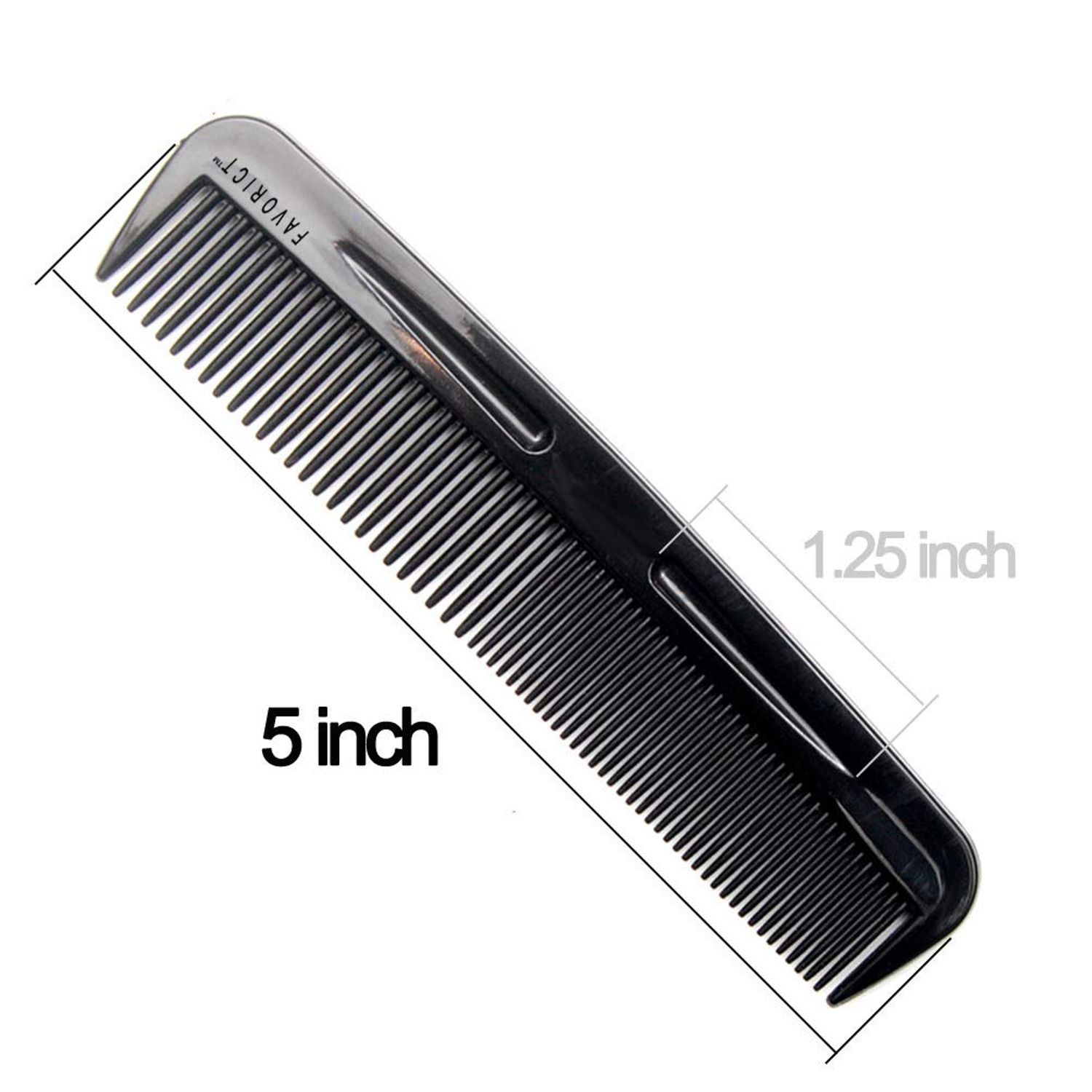 LUXXII (6 Pack) 5" Pocket Hair Comb Beard & Mustache Combs for Men's Hair Beard Mustache and Sideburns