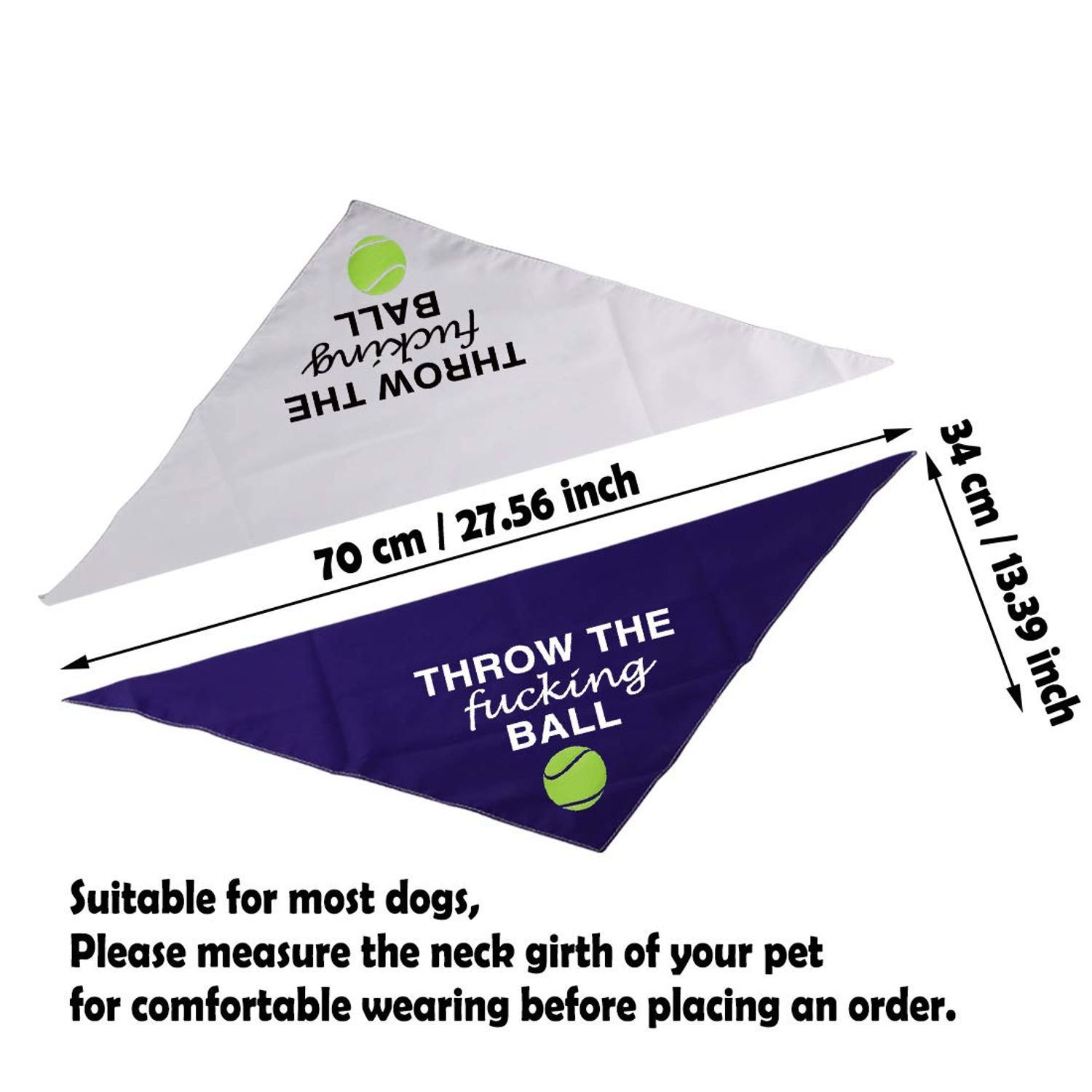2 Pack Throw The F** Ball Dog Bandana Ball is Life Gift for Dog Owner (Throw The Ball 2 Pack)