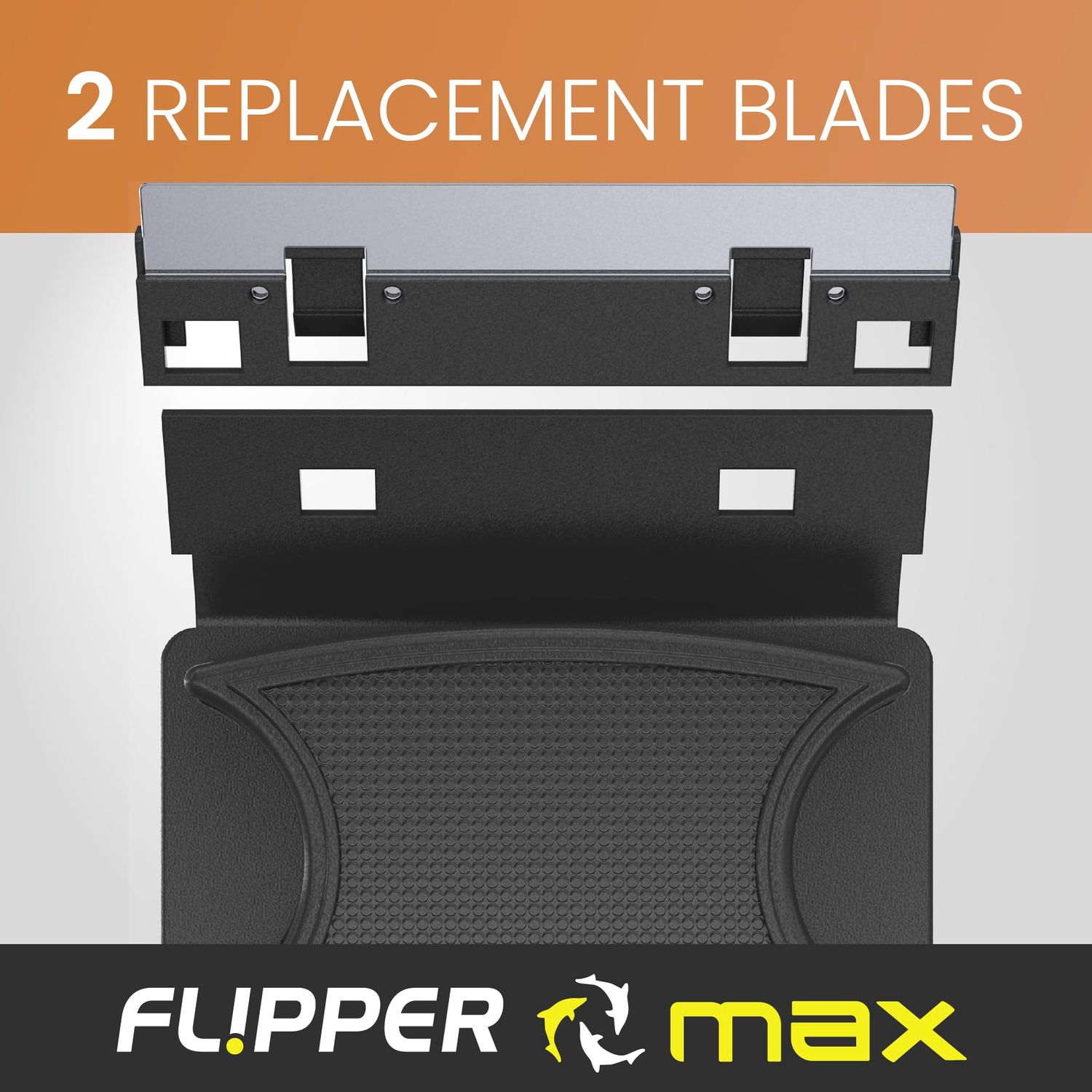 FL!PPER Flipper Max Aquarium Algae Remover for Fish Tank Cleaner Replacement Blades, Pack of 2 - Glass Scraper Blades for Cleaning Kits - Water Cleaning Accessory