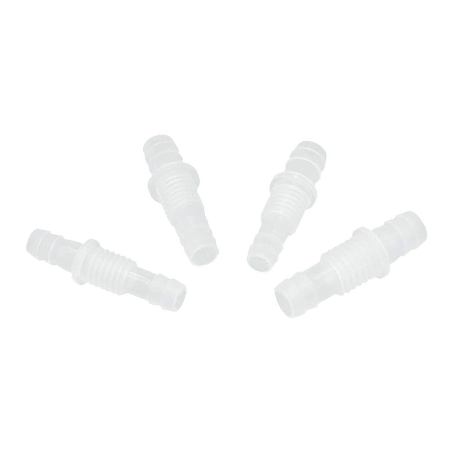 ANPTGHT 1/4” Thru-Bulk Bulkhead Plastic Hose Barb Fittings Union Adapter Fittings for Aquarium Fuel Gas Liquid Air with Metal washers (Pack of 6)