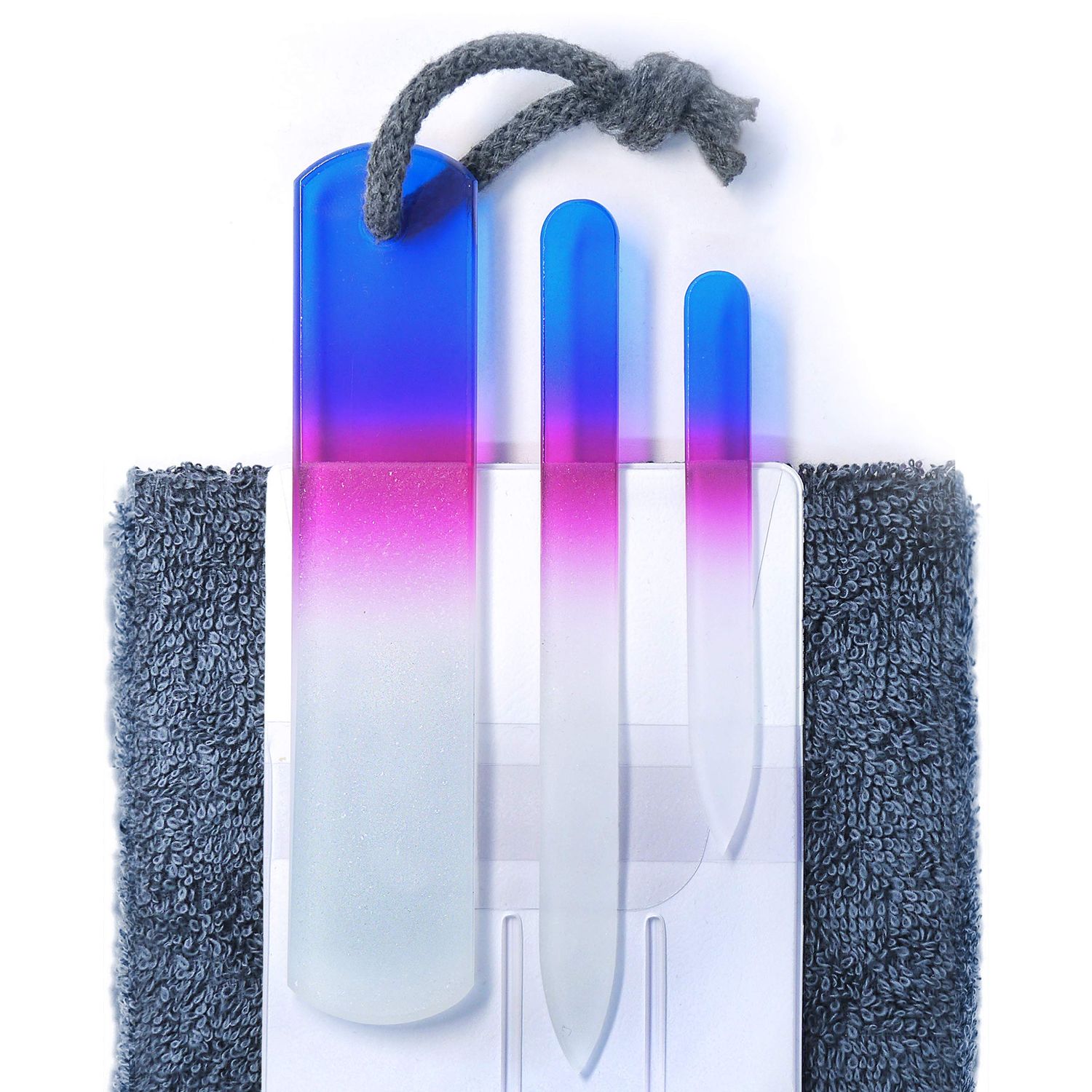 GLADZY® Genuine Czech Glass Nail File Set - Callus Remover Foot Rasp, Double Sided Different Grit Surface, Professional Manicure & Pedicure Tools, Premium EU Quality