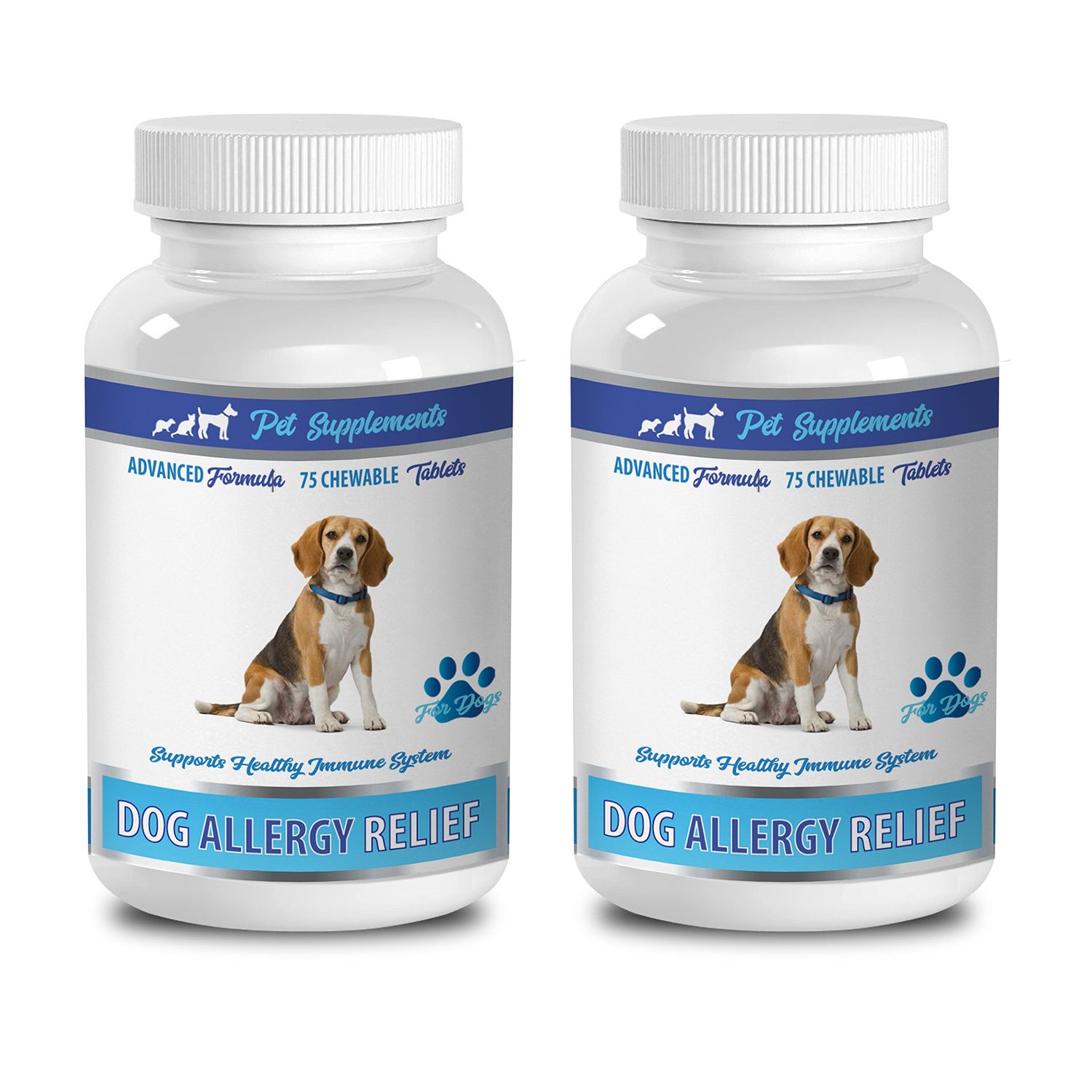 PET SUPPLEMENTS Dog Skin Itch Relief - Natural Dog Allergy Relief - Supports Healthy Immune System - CHEWABLE - Dog Licorice - 2 Bottle (150 Chews)