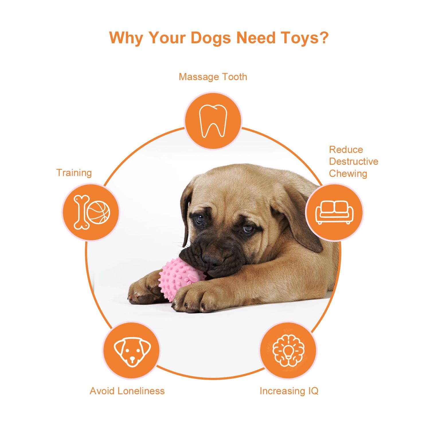 Bestdoggo Puppy Ball Small Dog Toys - 2 PCS Squeaky Dog Toys, Blue Giggle Ball Dog Toy for Puppies, Pink Puppy Teething Chew Toys, Interactive Dog Toys for Small Dog, Small Dog Fetch Ball for Boredom