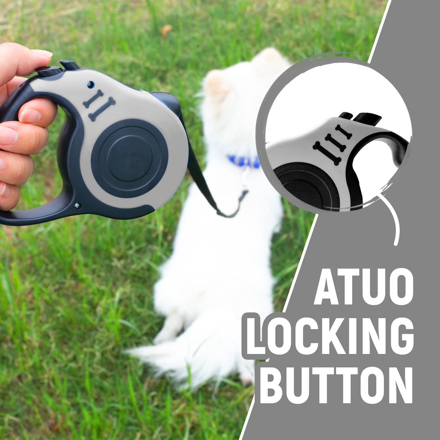 LIEVUIKEN Retractable Dog Leash Automatic Telescopic Tractor Dog Tape, Pet Tape 10/16 FT Durable and Convenient, with Folding Bowl, Dispenser, Rubbish Bags, Suitable for Small and Medium Dogs