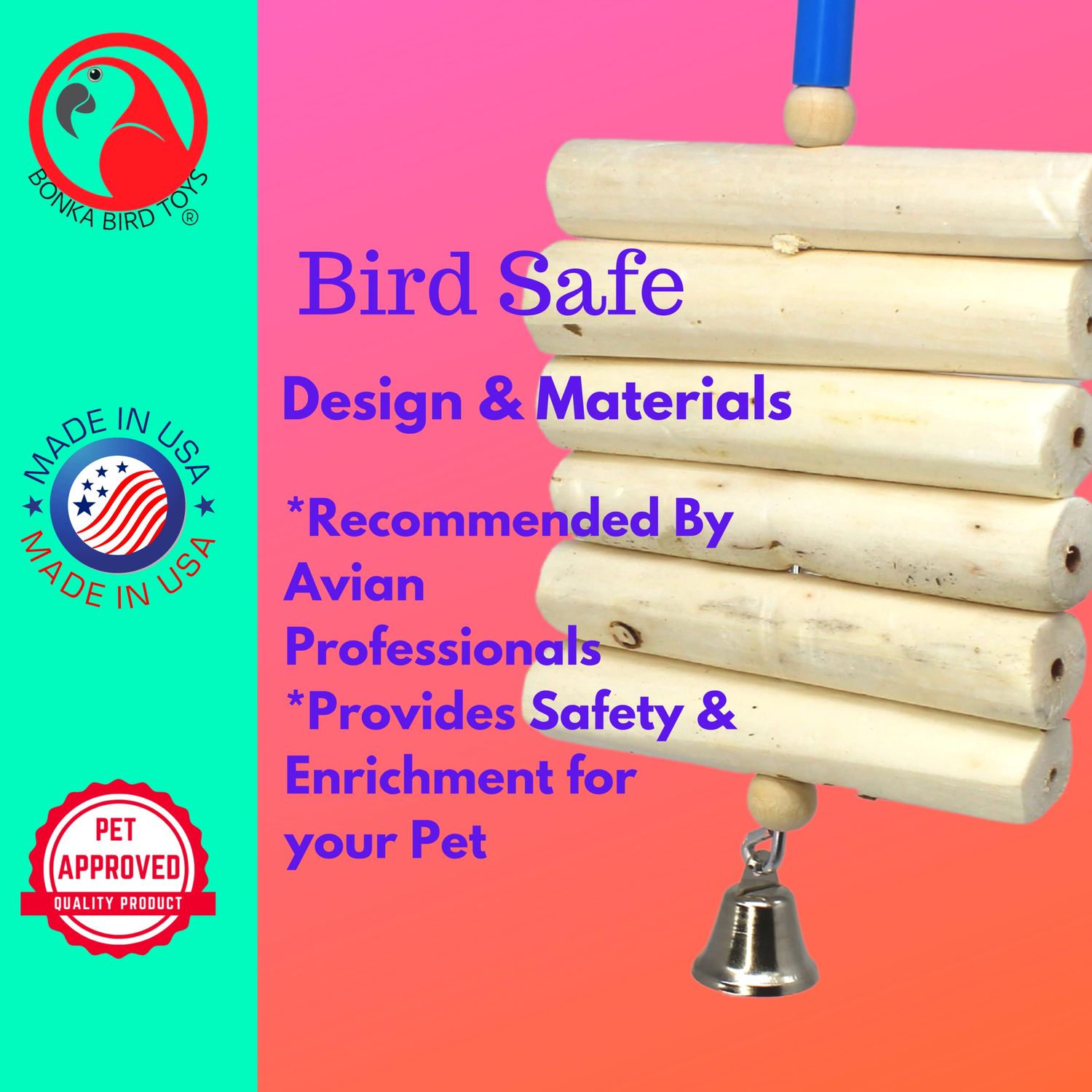 Bonka Bird Toys 3559 Natural Sola Chewing Shredding Foraging Parrot Cockatiel Parrotlet African Grey