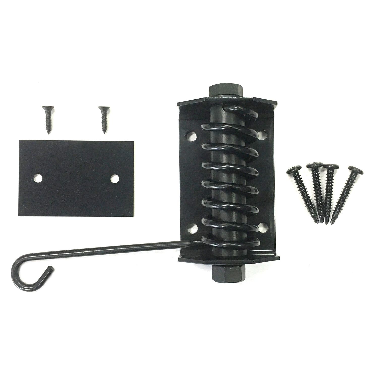 Gate Shut - Flat Gate Closer, Powder Coated, Self Closing Adjustable Gate Closer for Wood and Vinyl Gates, Works Great for Yard, Pool and Dog Gates, Outdoor Gate Spring – Made in USA