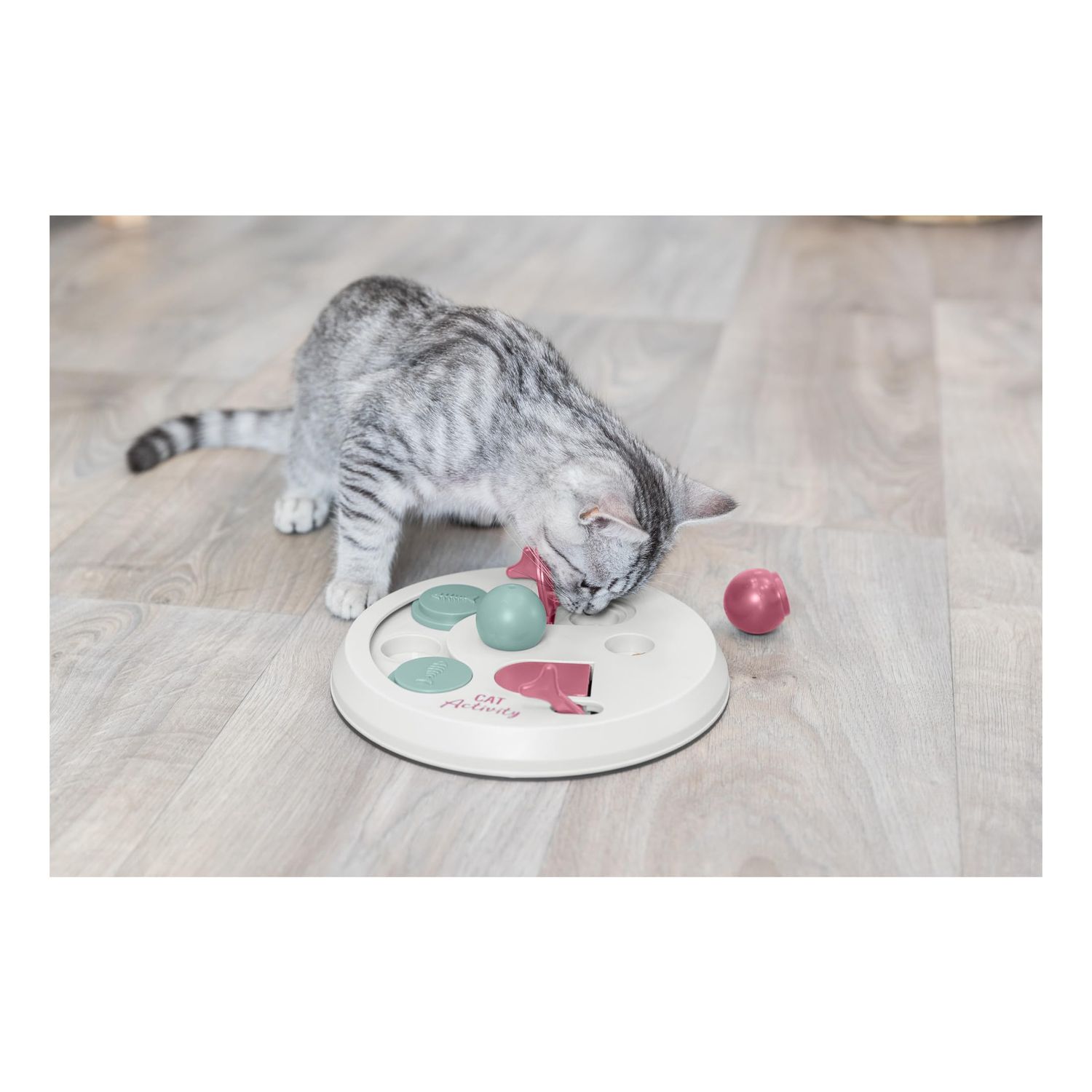 TRIXIE Cat Activity Flip Board, Strategy Game for Mental Stimulation, Interactive Play for Cats, Treat Dispenser, Cat Toy