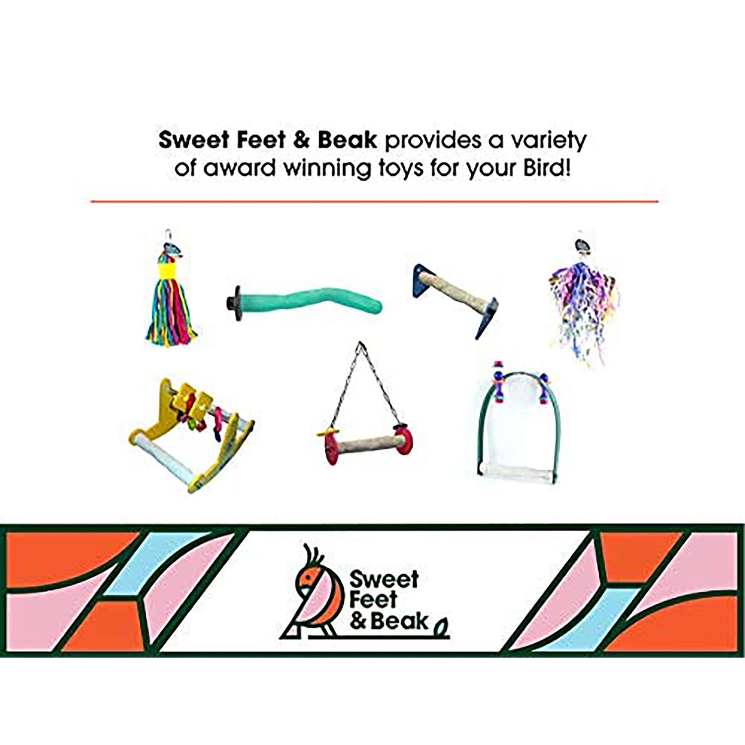 Sweet Feet and Beak Safety Pumice Perch - Trims Nails and Beak - Promotes Healthy Feet - Safe Non-Toxic Bird Supplies for Bird Cages - Medium 12"