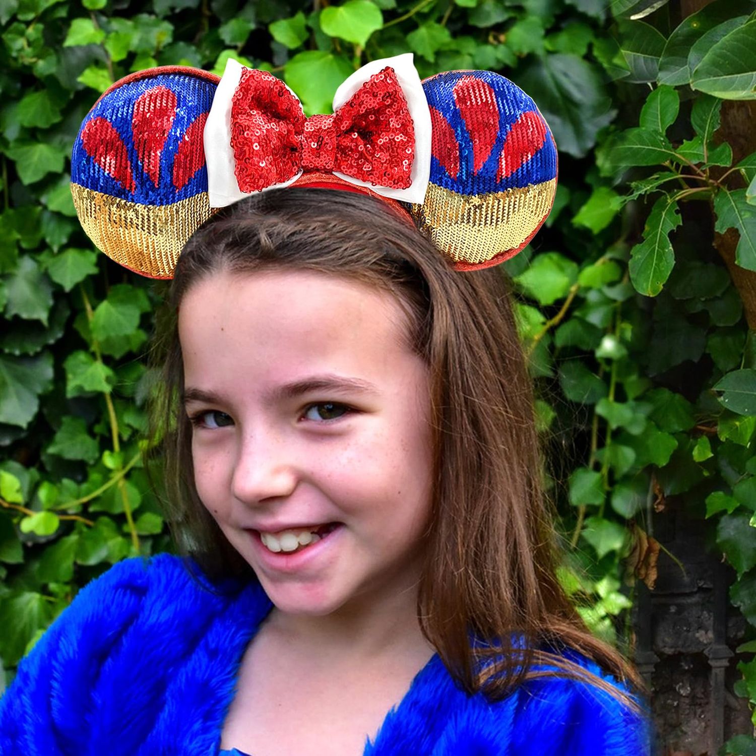 XXXPOWERXXX Mouse Ear Headbands with Bow,Sequins Hairbands Hair Accessories (HB191)