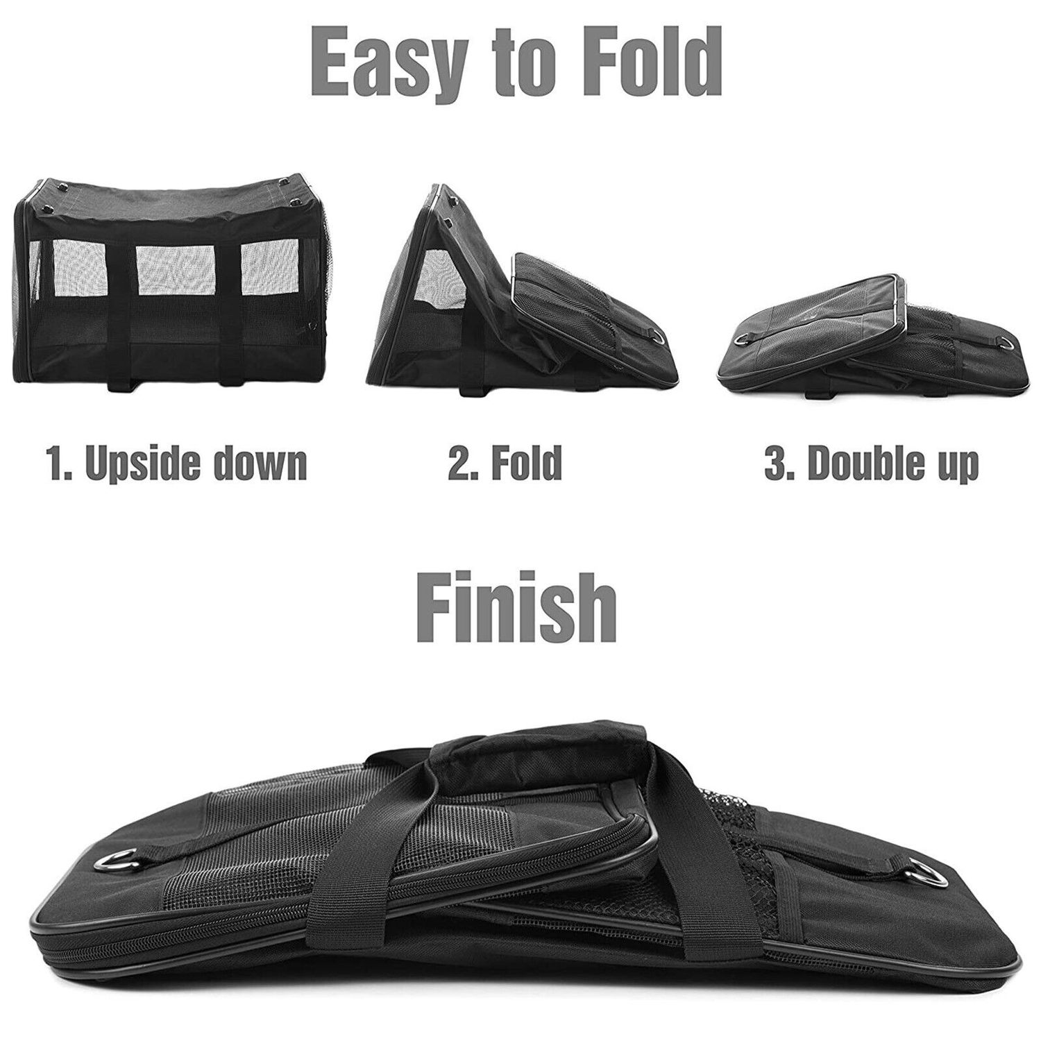 Pet Dog Cat Carrier Bag Soft Sided Collapsible Travel Case Airline Approved