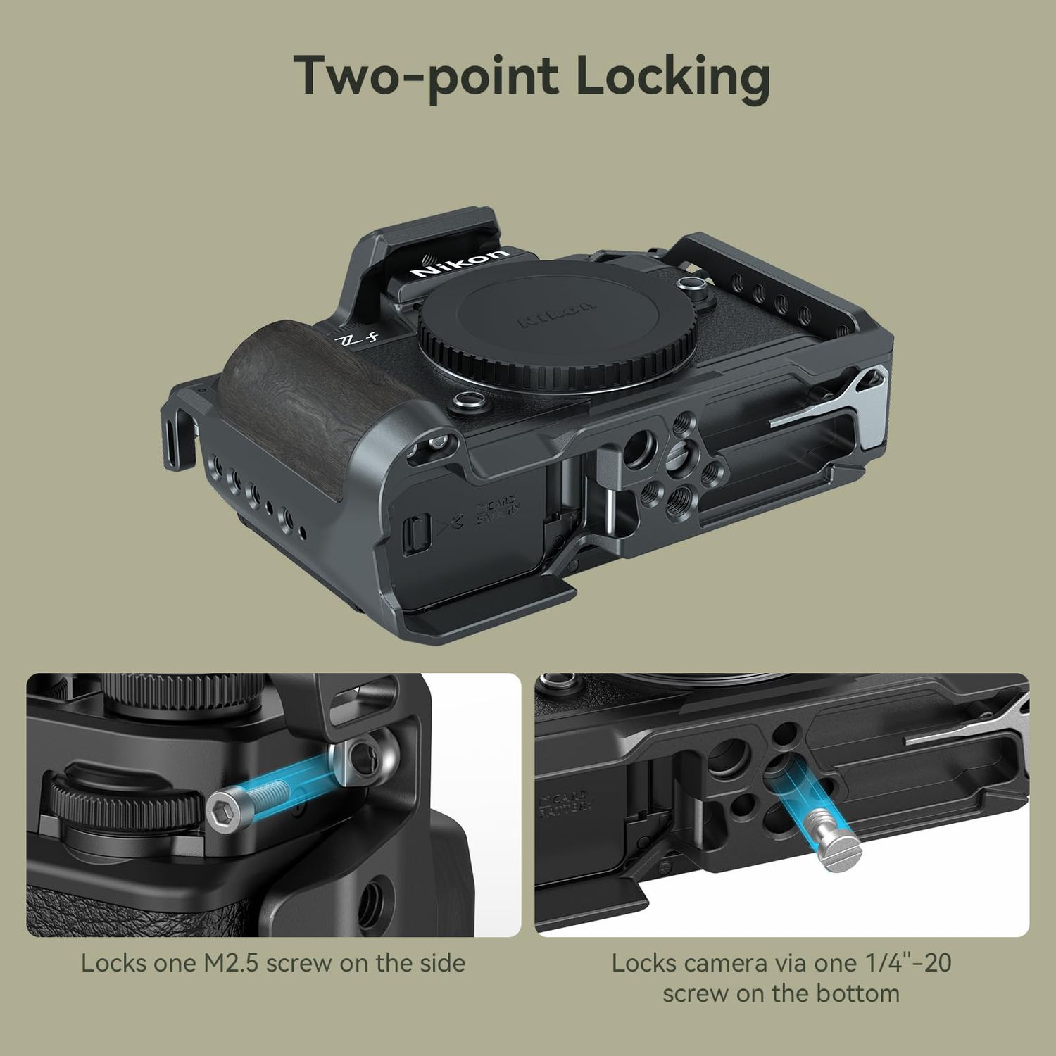 SmallRig Z f Camera Cage for Nikon, with Ergonomic Ebony Grip, Built-in Quick-Release Plate for Arca for Quickly Switch on Gimbal/Tripods/Handheld Shooting - 4261