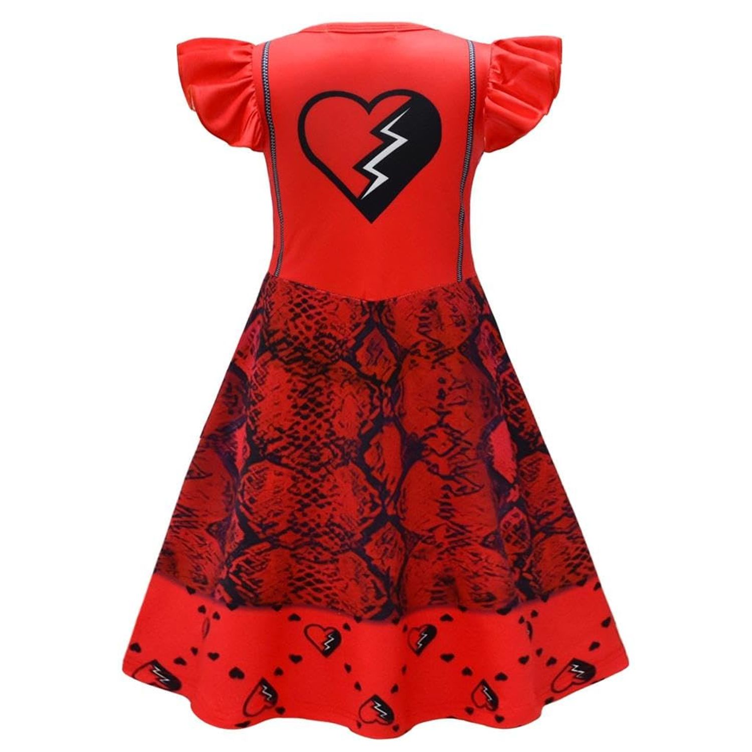 Dressy Daisy Girls Princess Red of Heart Halloween Costume Birthday Party Dress Up Outfit Size 7-8