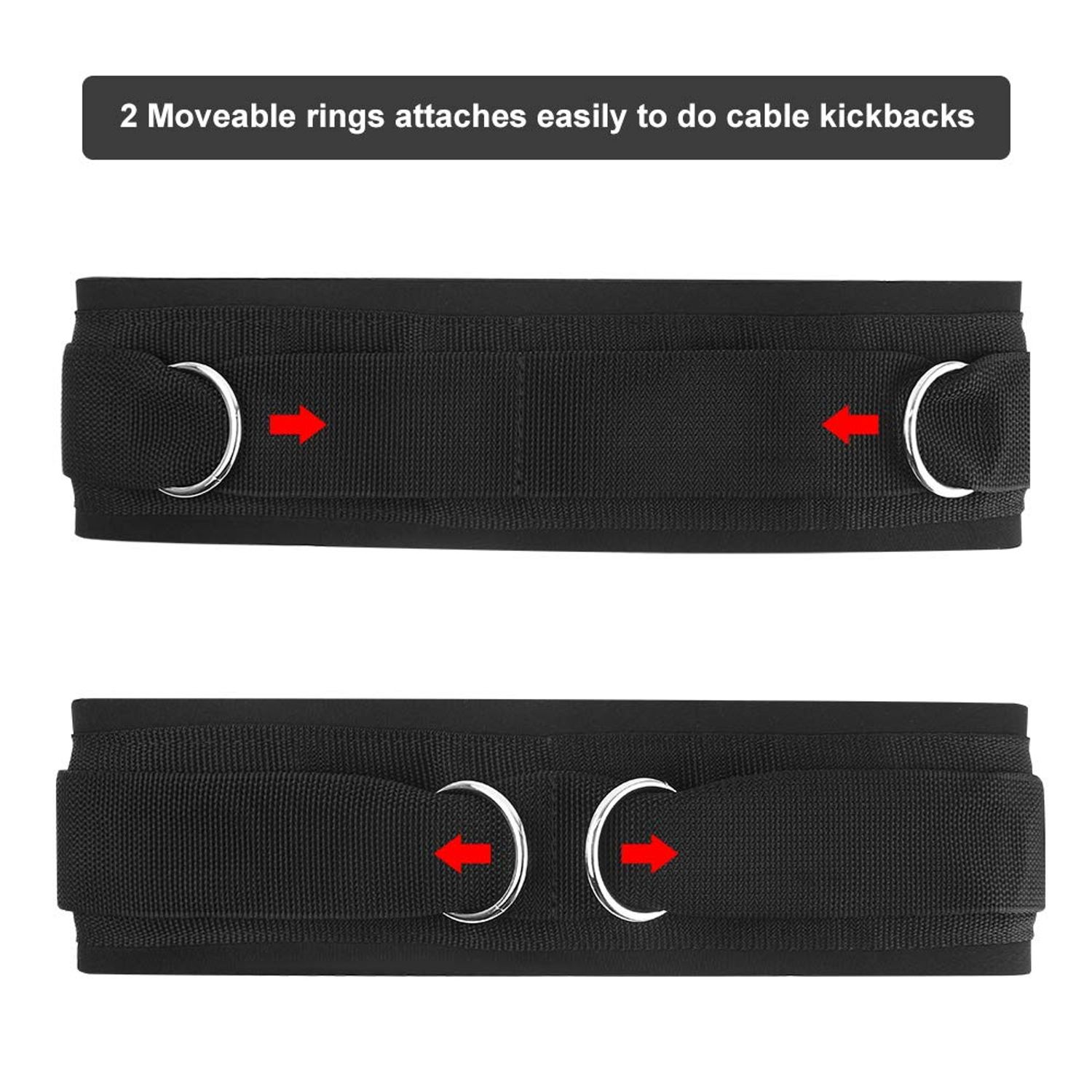 HYVAWO Waist Belt Neoprene Padded Gym Pulley Strap with Rings for Cable Machines Fitness Exercise Speed Agility Resistance Training