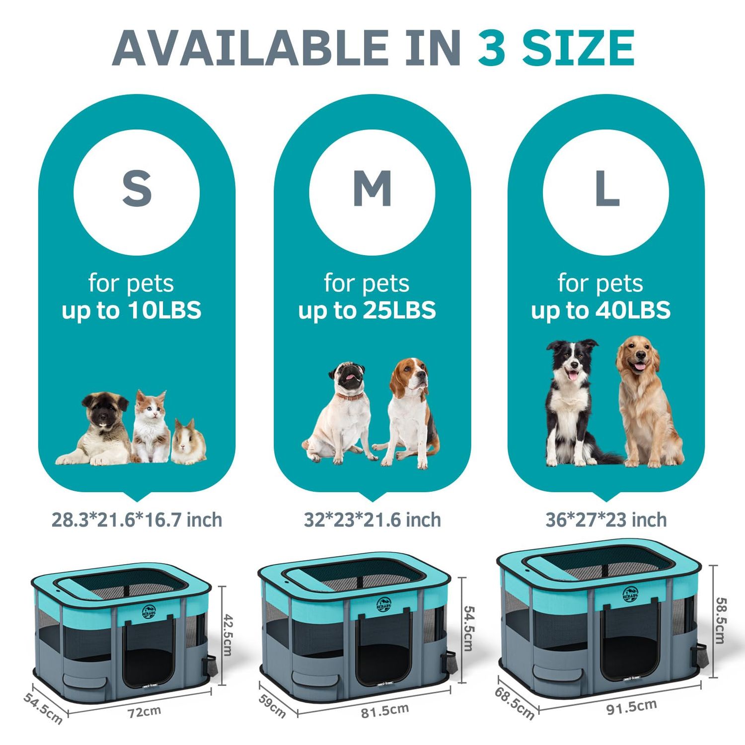 Dog Playpen, Puppy Play Pen Indoors Pet Playpens Outdoor Small Dogs Portable Foldable Crate Kennel House for Medium Large Cats Rabbit Guinea Pig Hamster Kitten with Carrying Bag + Food Bowl (S)
