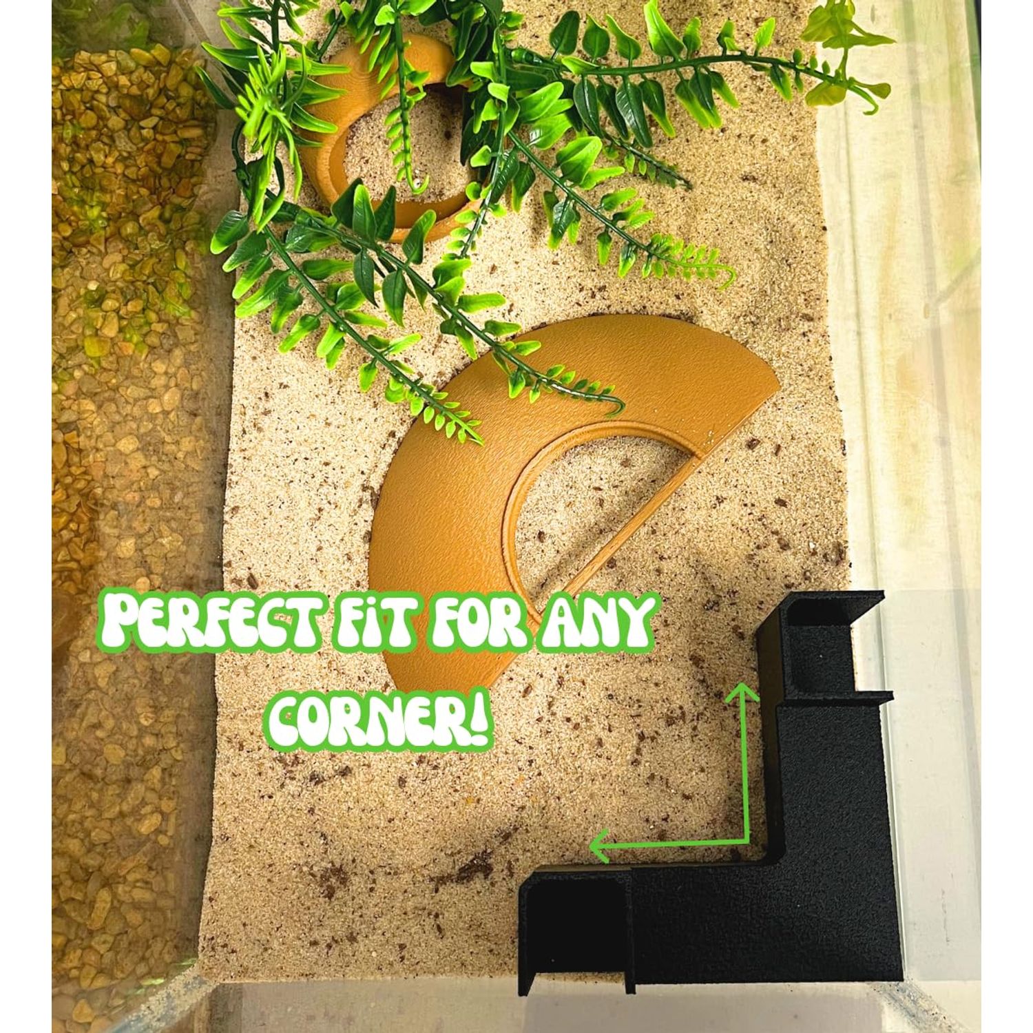 Chatelet Aquarium Underground Tunnel | Fish & Shrimp Hideout for Aquariums | Unique Underground Viewing Tunnel | Made in USA (Corner Tunnel, Black)