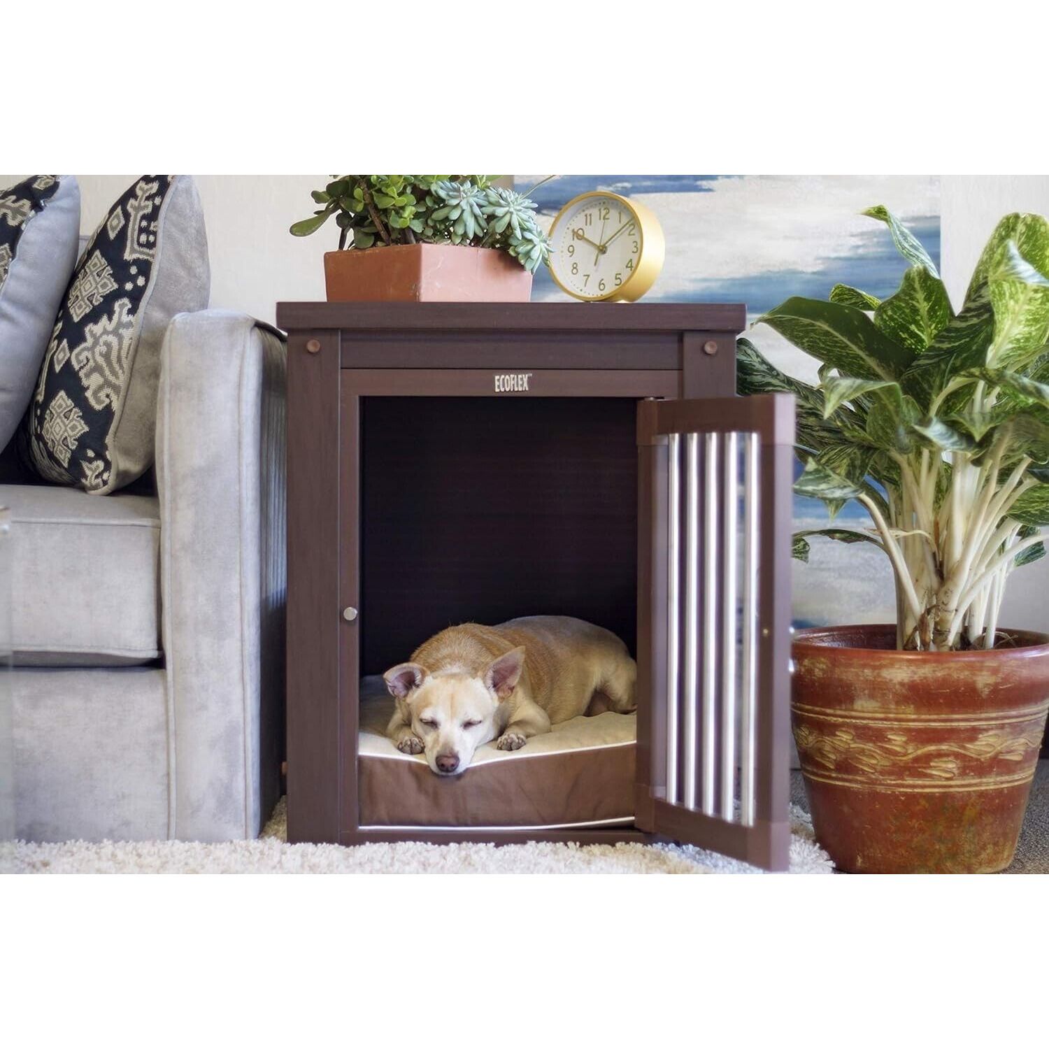 New Age Pet ecoFLEX Pet Crate/End Table, Medium, Russet