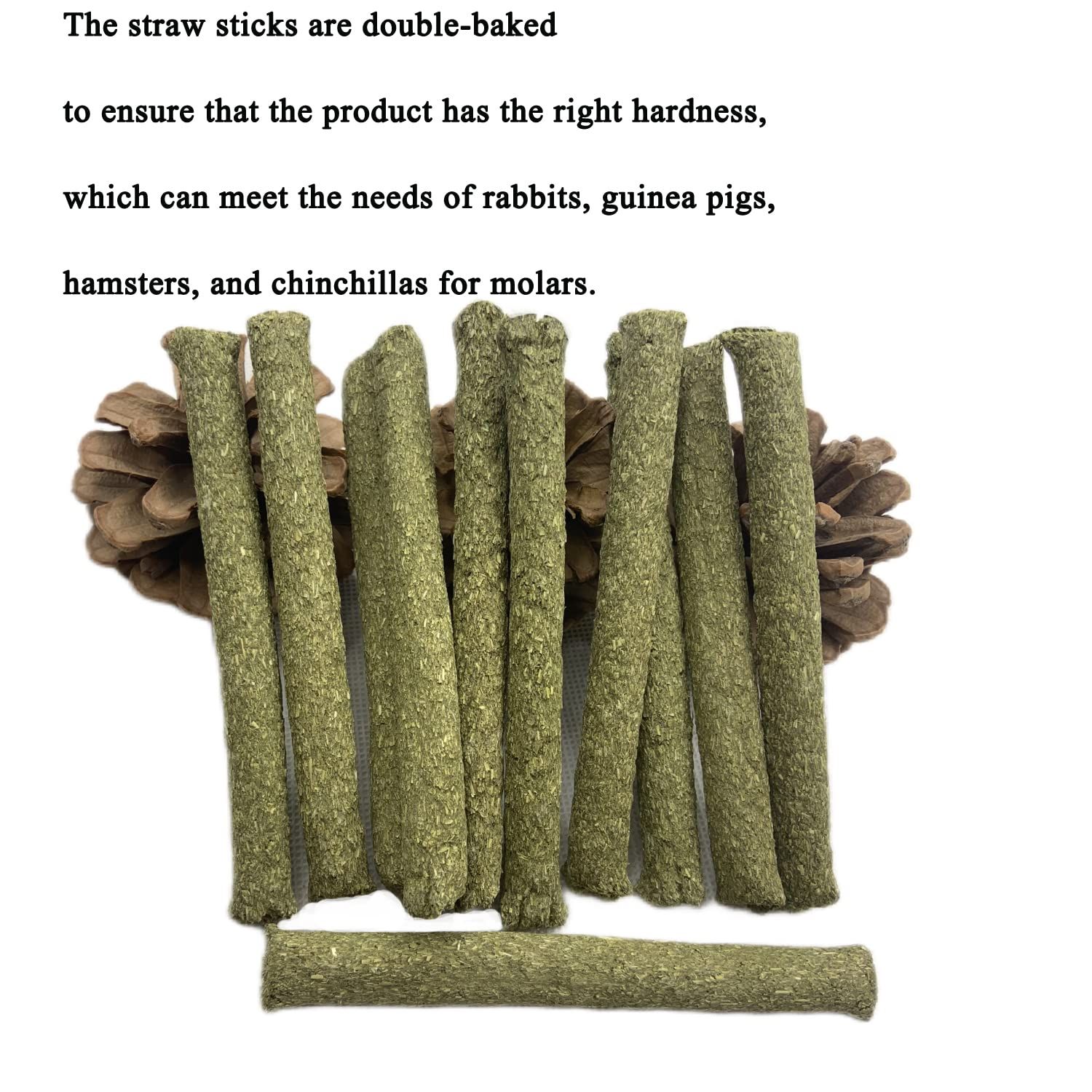 Rabbit Chew Toys 40pcs Timothy Hay Sticks About 14oz/400g Hamster Molar Snacks Handmade are Perfect Food Accessories for Bunny Guinea Pigs Rats Chinchillas Gerbils (40pcs Timothy Hay Sticks)