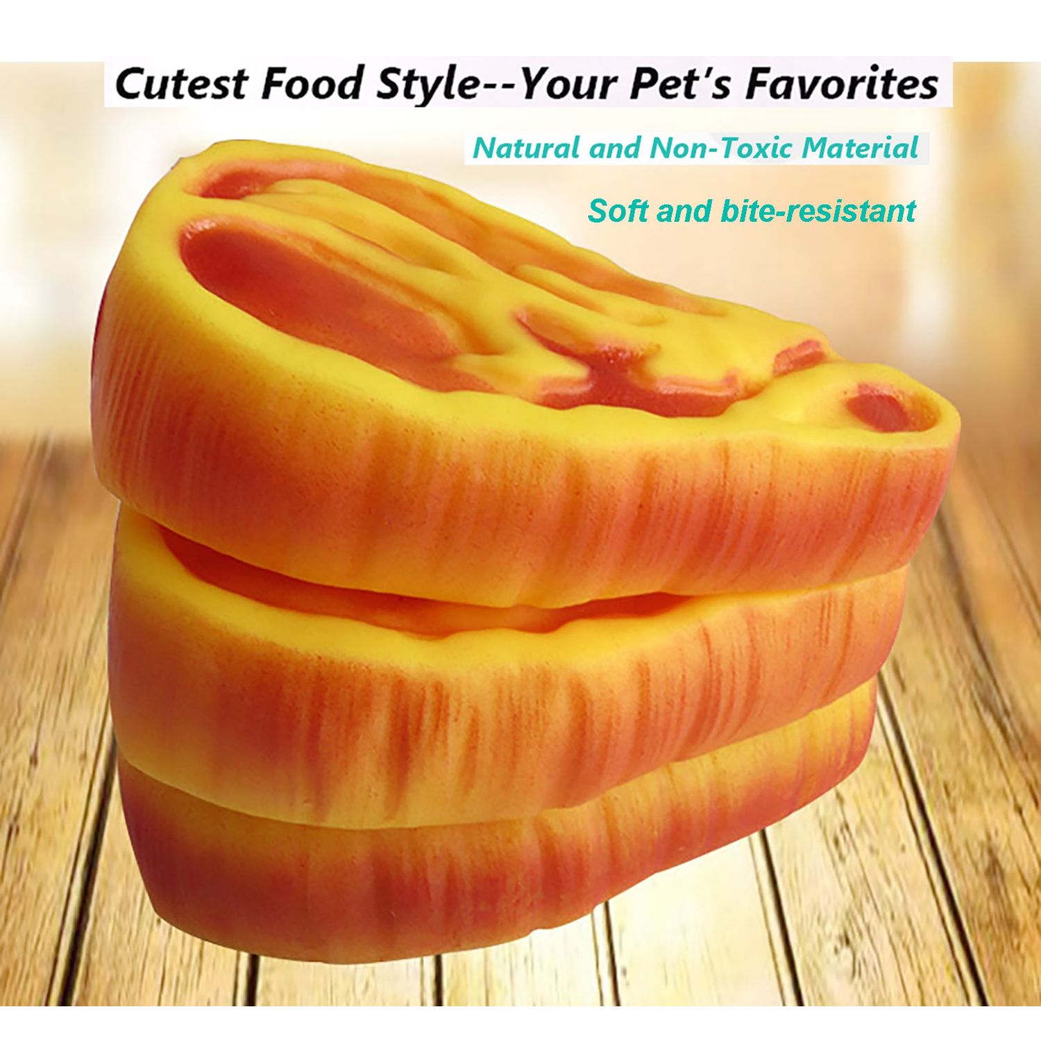 ZoyPet Pet Chew Toy Interactive Dog Food Toy Bite Sandwich 3 Pack Soft Non-Toxic Teeth Cleaning Dog Toys Squeaky for Puppies Small Dogs Cats DT11 Steak