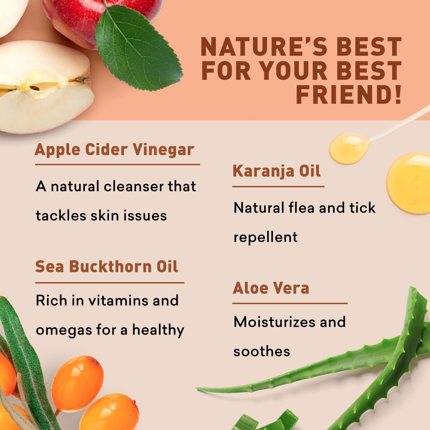 Dog Vinegar Rinse Cleanser | Best Dog Coat and Skin Cleanser | Helps Reduce Itchy and Scratching | Skin Calming | Natural Ingredients | Just Nutritive | 16 fl oz