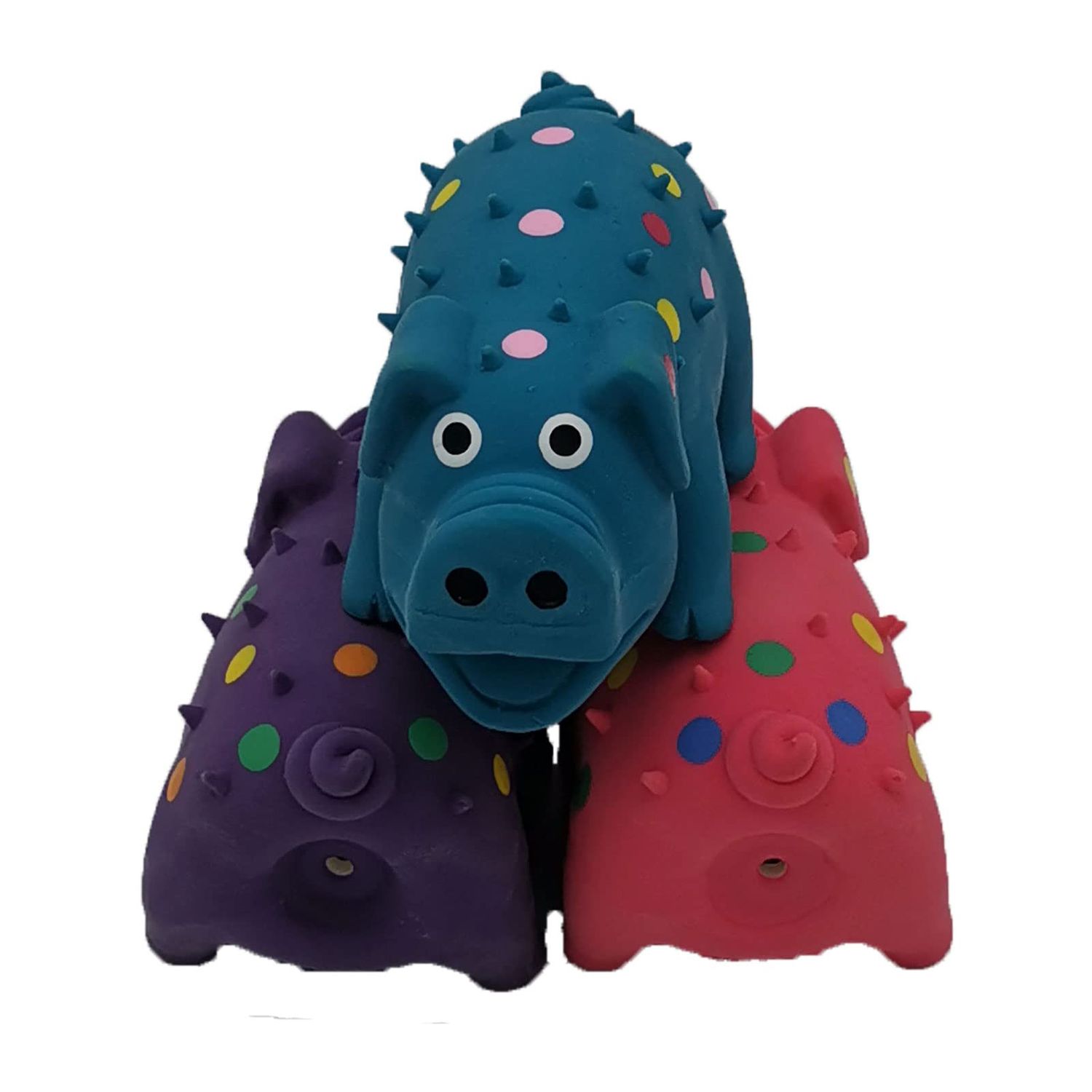 Hoiasem 3 Pack 4 Inch Mini Latex Dog Squeaky Toys Goblet Pig Dog Toy for Mimi Small Dogs