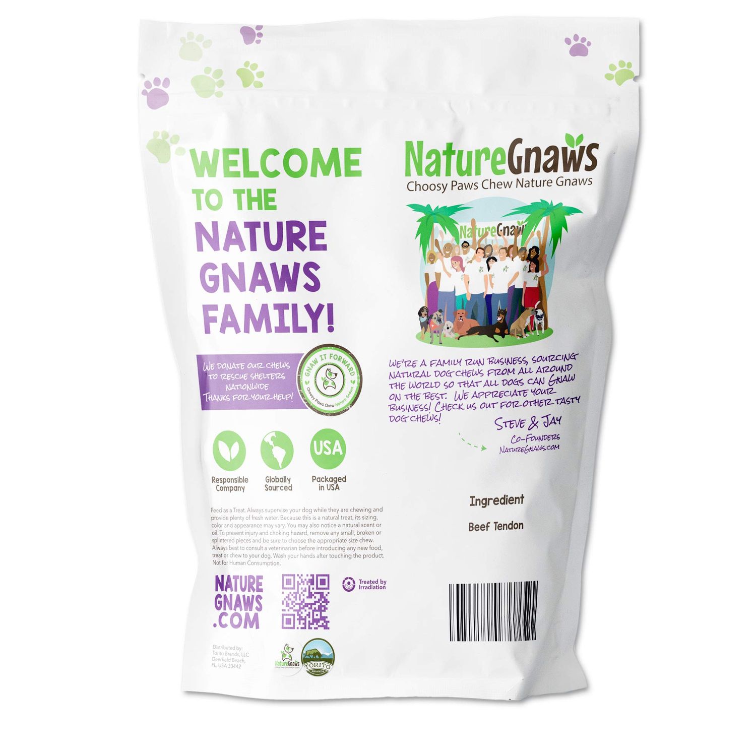 Nature Gnaws Paddywack Tendons for Dogs - Premium Natural Beef Dental Bones - Long Lasting Dog Chew Treats for Medium & Large Dogs - Rawhide Free 5-7 inch