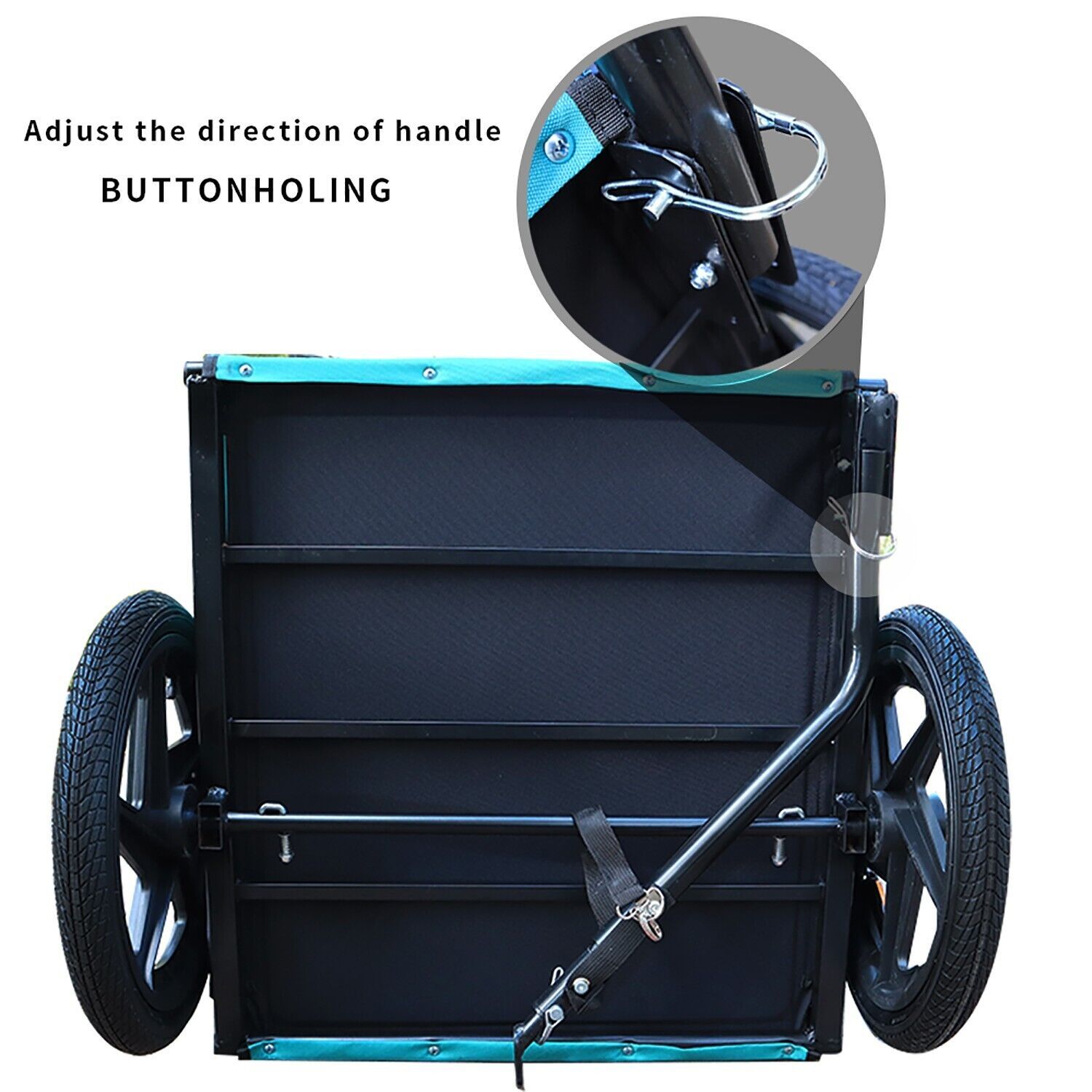 Light Blue Foldable Pet Jogging Stroller Dog Carriers Bicycle Trailer