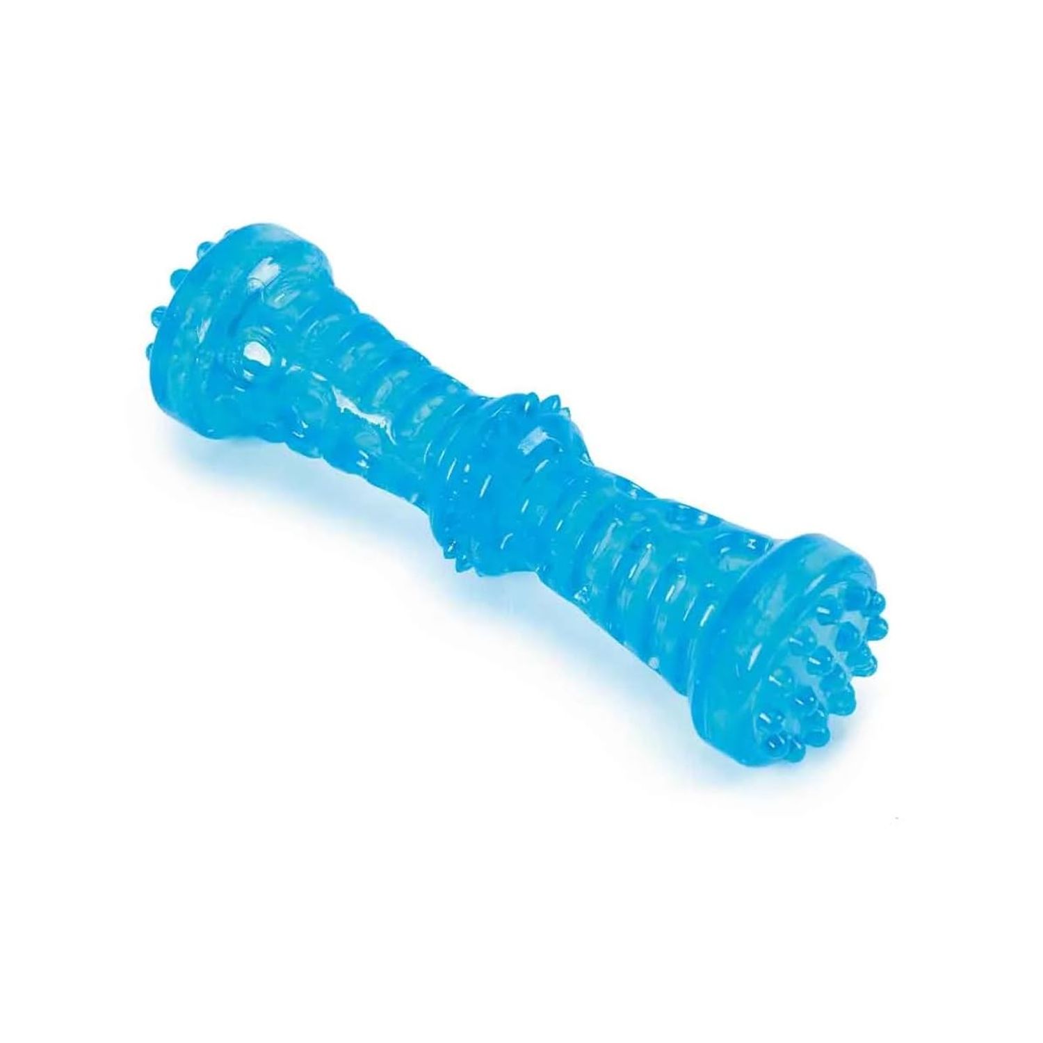 MPP Durable Dog Toys Toss Fetch Stick Chew Squeaker 7 Inch Dental Health Gum Massage (Green)