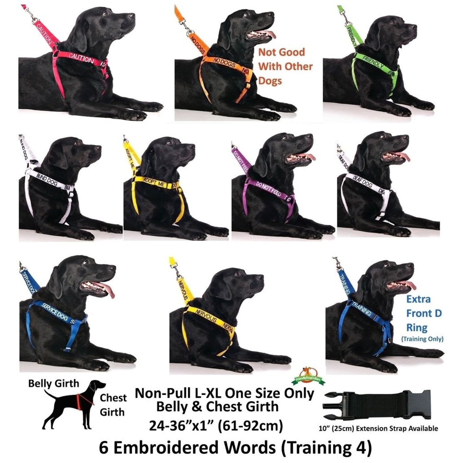 Service Dog Blue Color Coded S-M L-XL Buckle Dog Collar (Do Not Disturb) Prevents Accidents by Warning Others of Your Dog in Advance (L-XL Collar 15-25" Lx1.5 W)