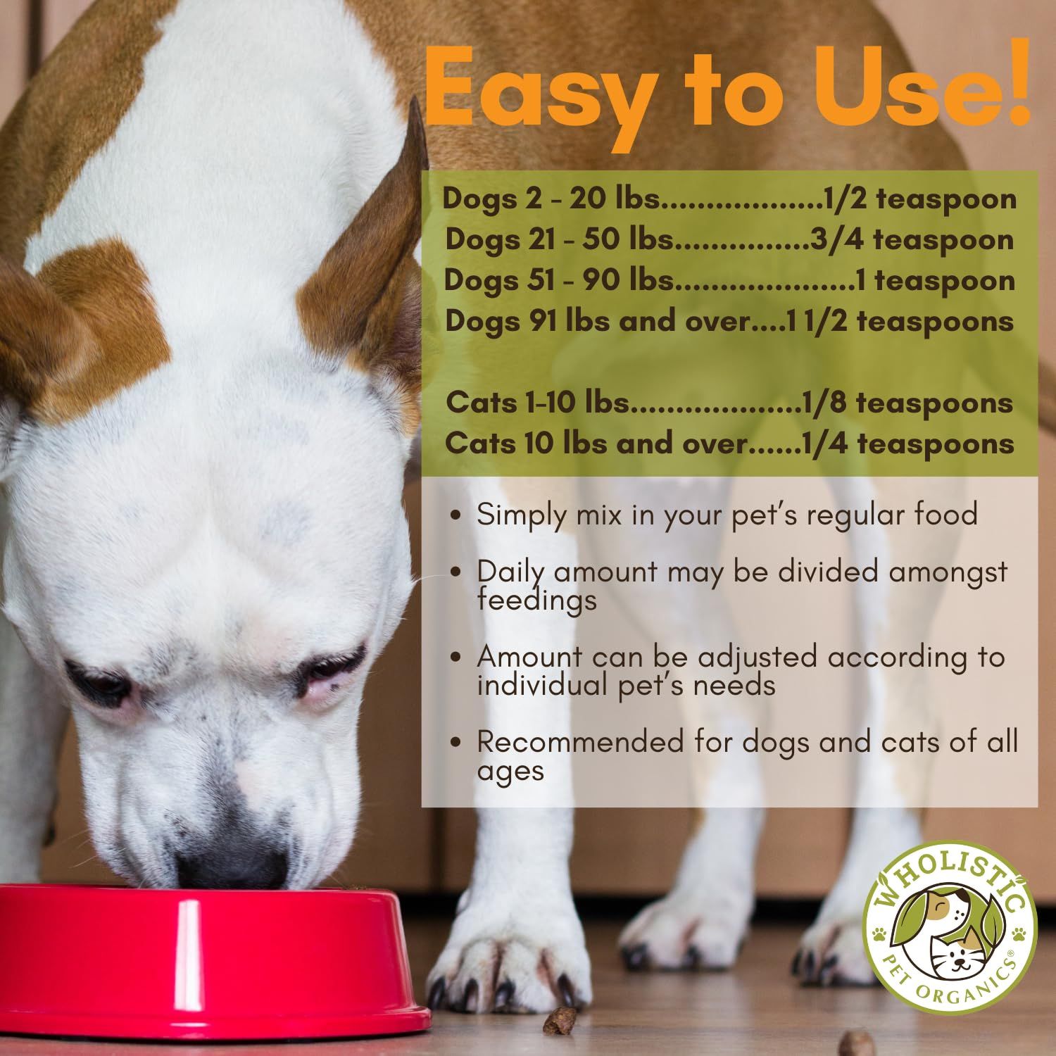 Wholistic Pet Organics Flaxseed Oil: Organic Flaxseed Oil for Dogs - Flax Oil Dog Supplement with Antioxidant Rich Rosemary and Omega 3, 6 Fatty Acids for Cardio, Immune, Skin and Coat Health - 16 Oz