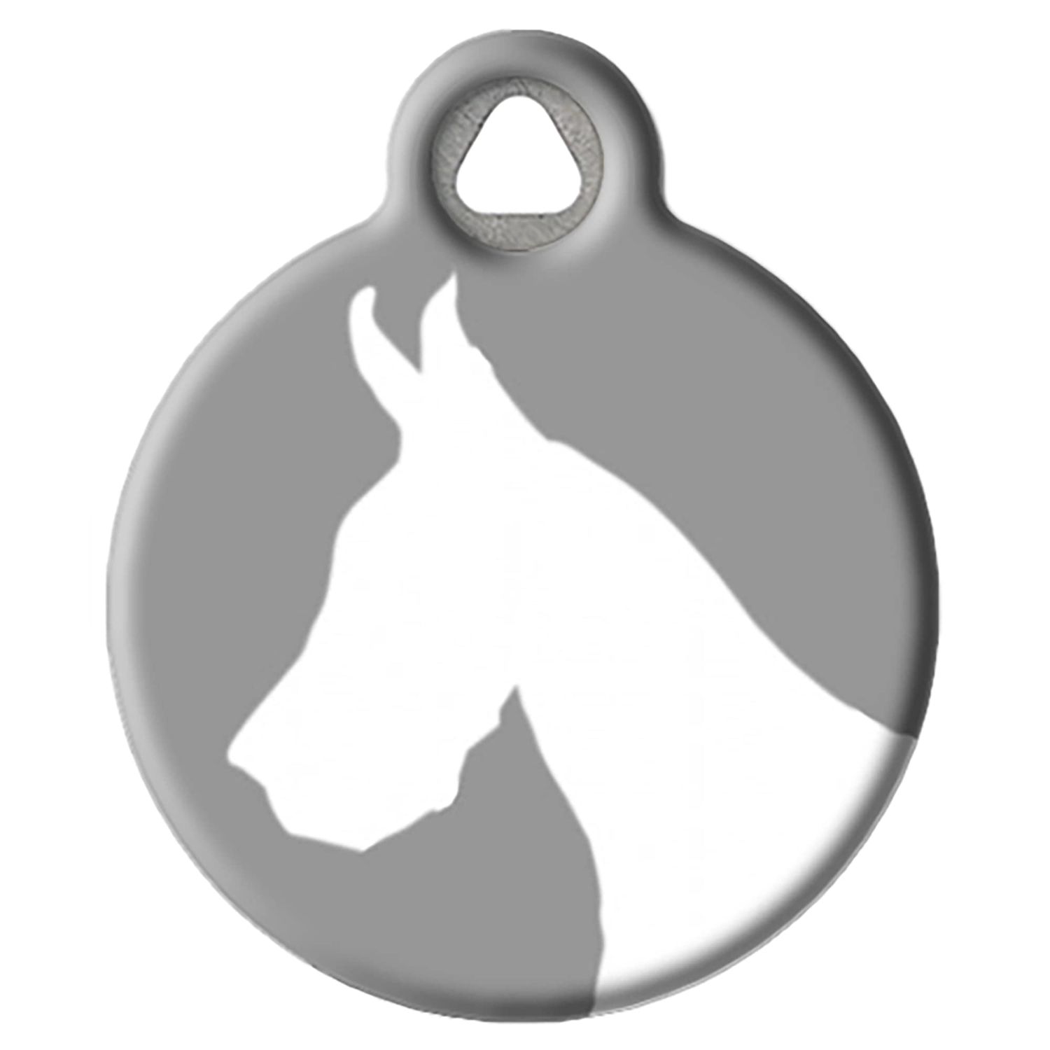 Dog Tag Art Great Dane Silhouette Personalized Pet ID Tag for Dogs, Silent Dog Tag with Customized Identification Information - Large 1.25" Diameter
