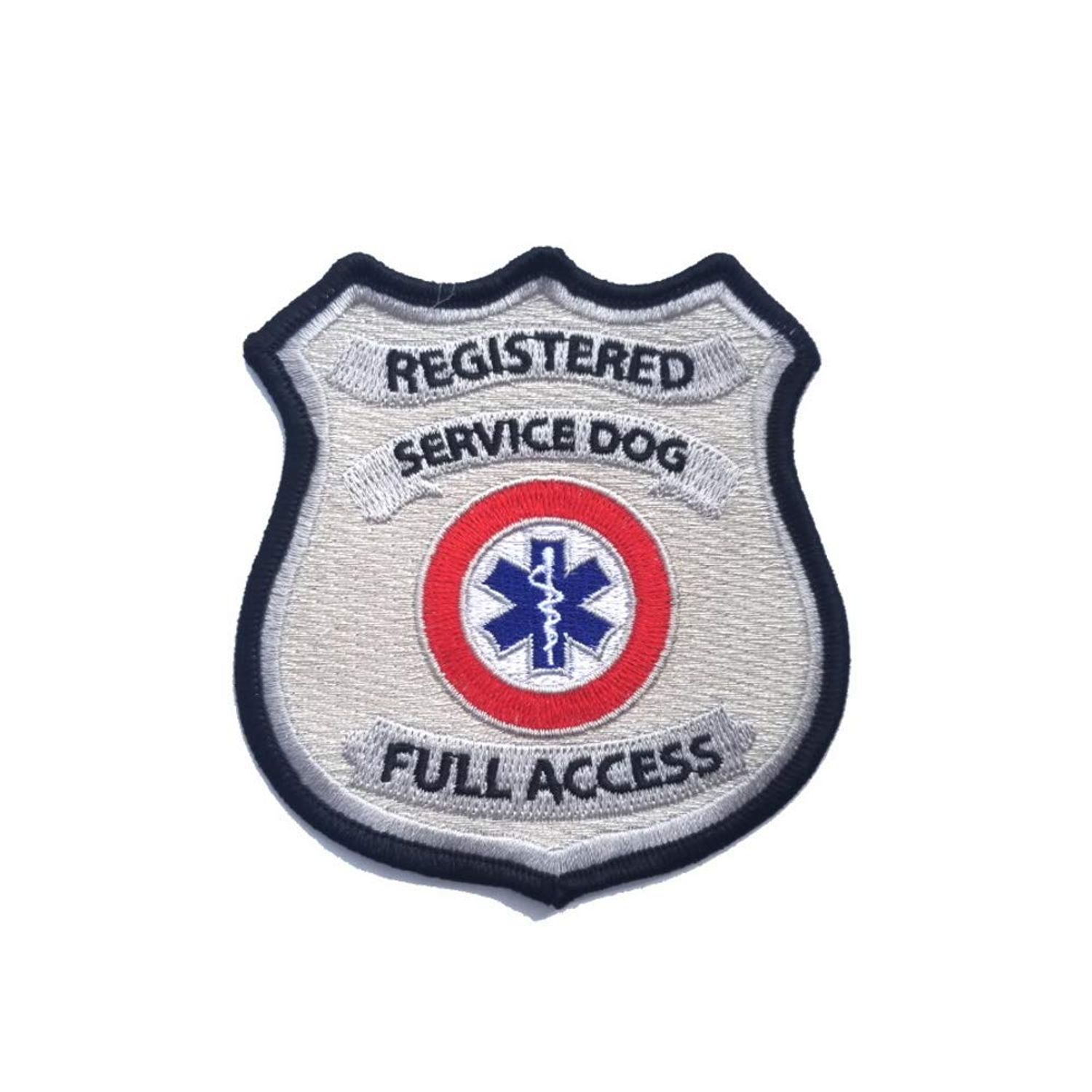 Registered Service Dog Sew On Patch - Includes Five Service Dog Law Handout Cards – for Service Dog Vest or Harness