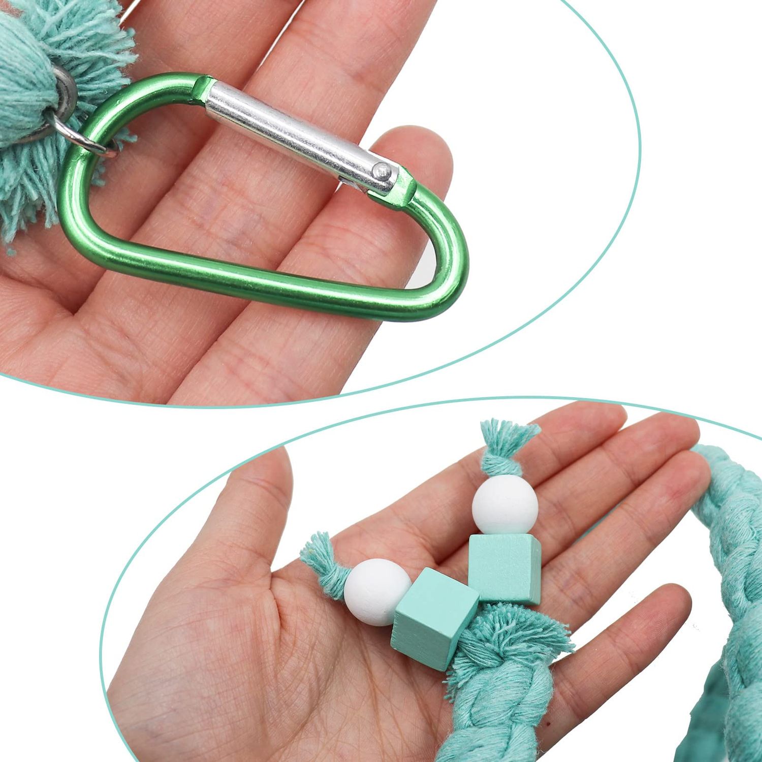78.7 Inches Bird Spiral Rope Perch, Bird Rope Swing Perch, Bird Cage Stand Pole Accessories, Bird Standing Climbing Toy for Parrot Parakeet Budgies Lovebirds Cockatiels (78.7"/2 M)