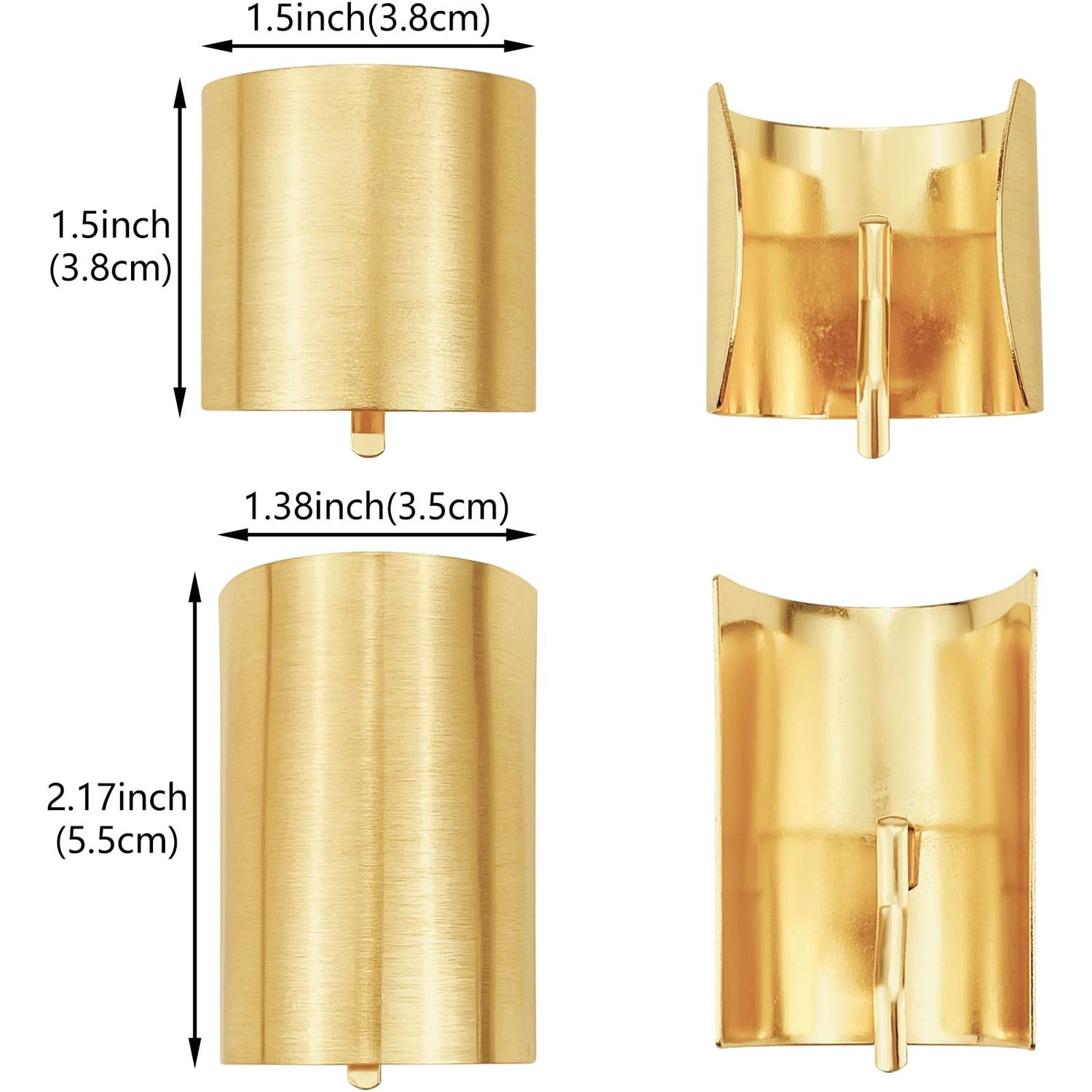 4 Pcs Ponytail Holder Hair Clips Metal High Ponytail Hair Cuff Simple Cylinder Hair Buckle Barrettes French Decorative Hair Ring for Long Hair Horsetail Accessories for Women